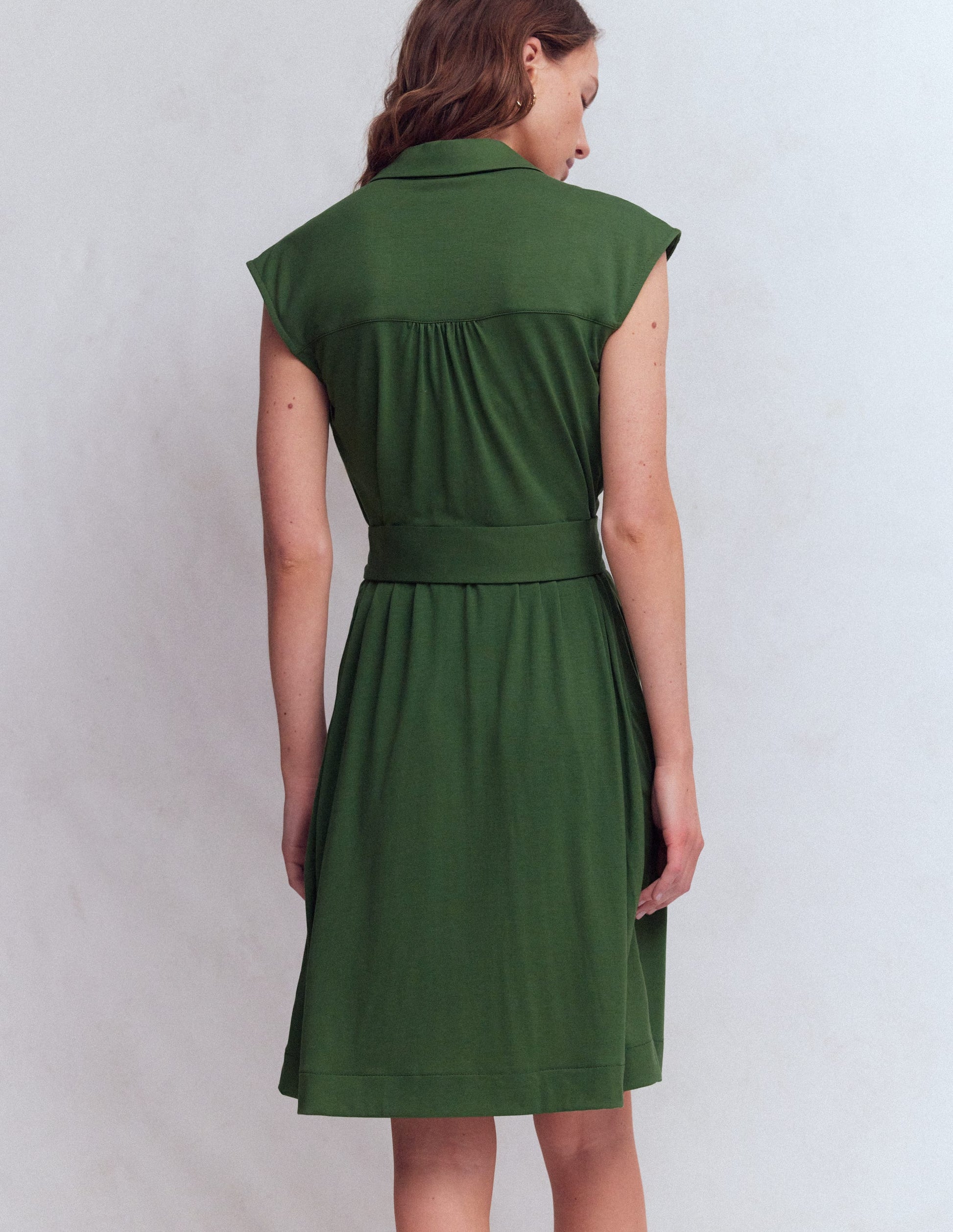 Honor Short Jersey Shirt Dress-Broad Bean-3