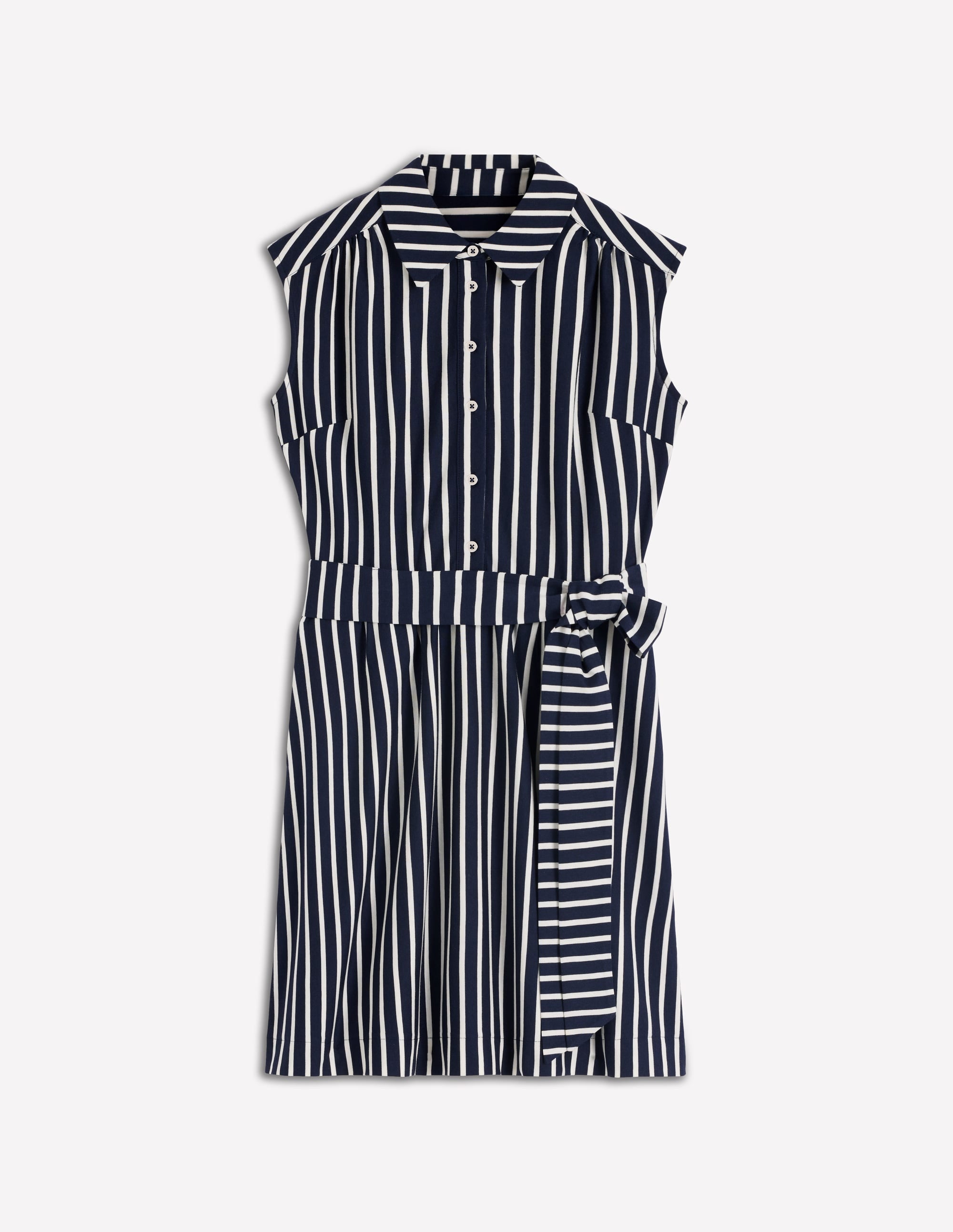 Honor Short Jersey Shirt Dress-Navy and White Stripe - Image 5