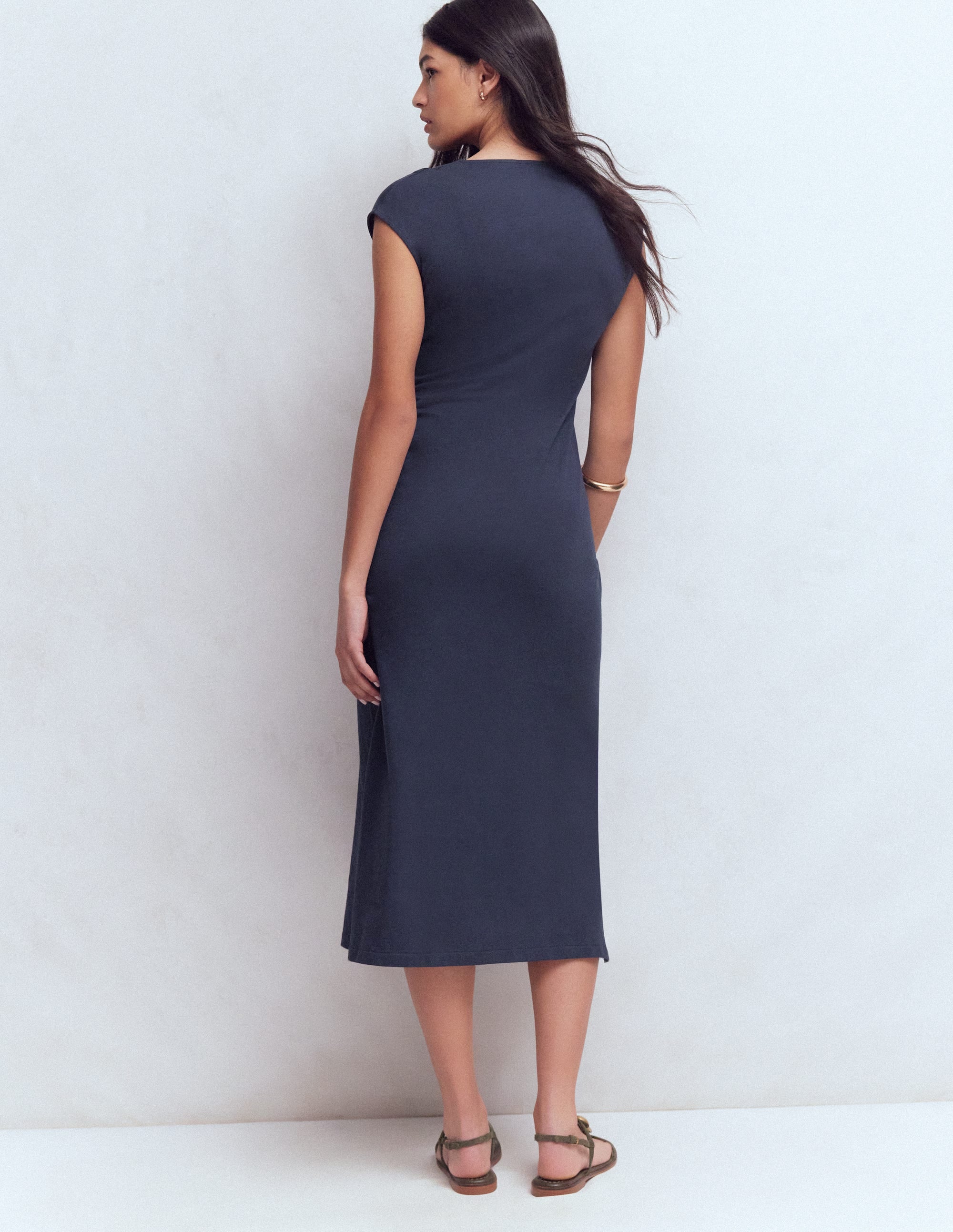 Delilah Twisted Midi Dress-Navy - Image 7