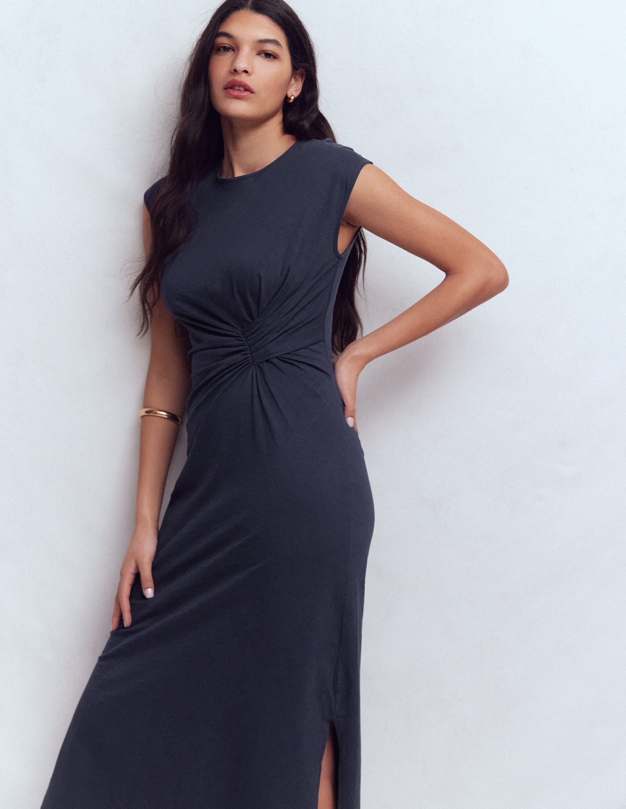 Delilah Twisted Midi Dress-Navy - Image 8