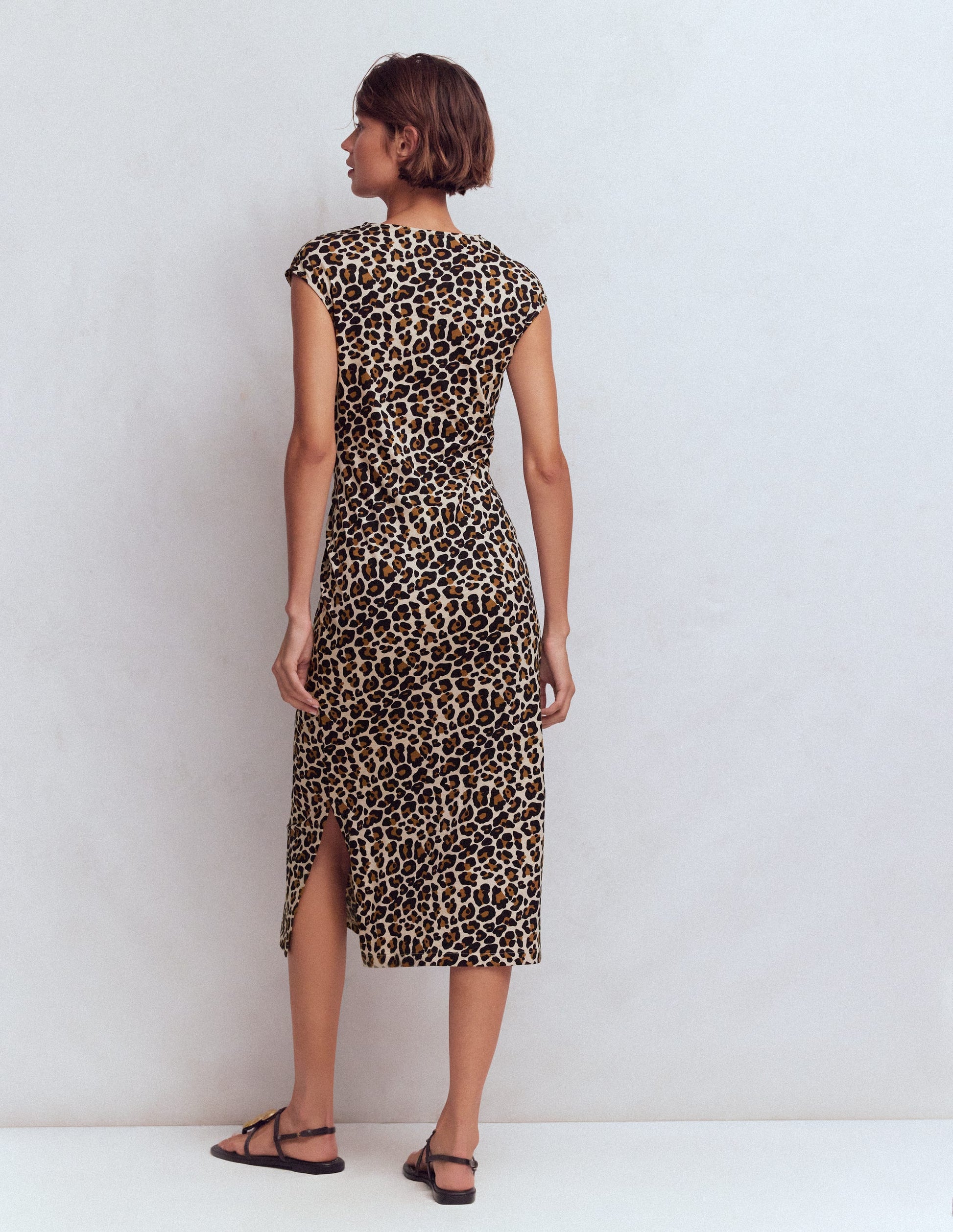 Delilah Twist Midi Dress-Almond Milk, Cheetah Pop-3