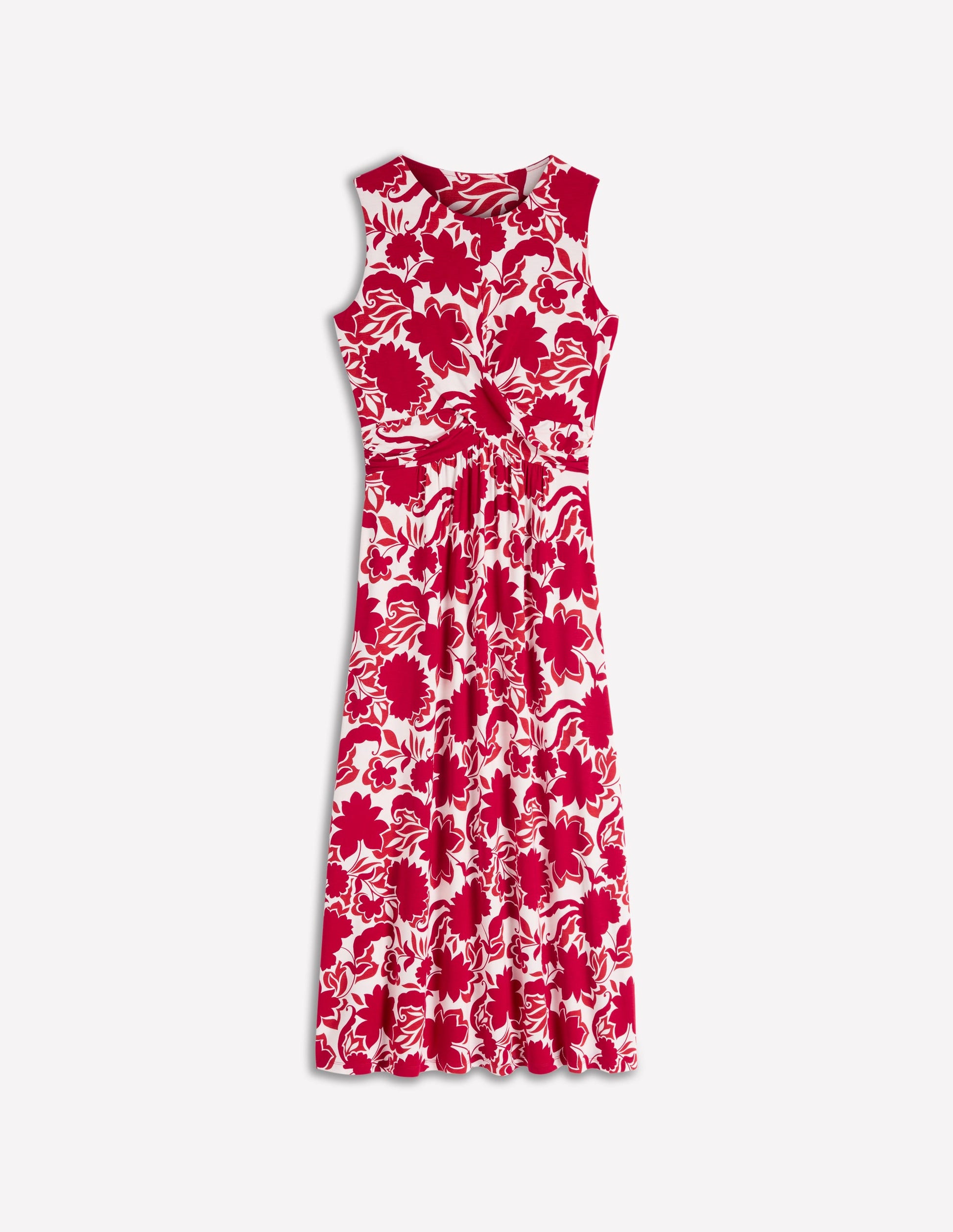 Zara Cross Waist Jersey Dress-Merida Red, Shadow Blossom-11