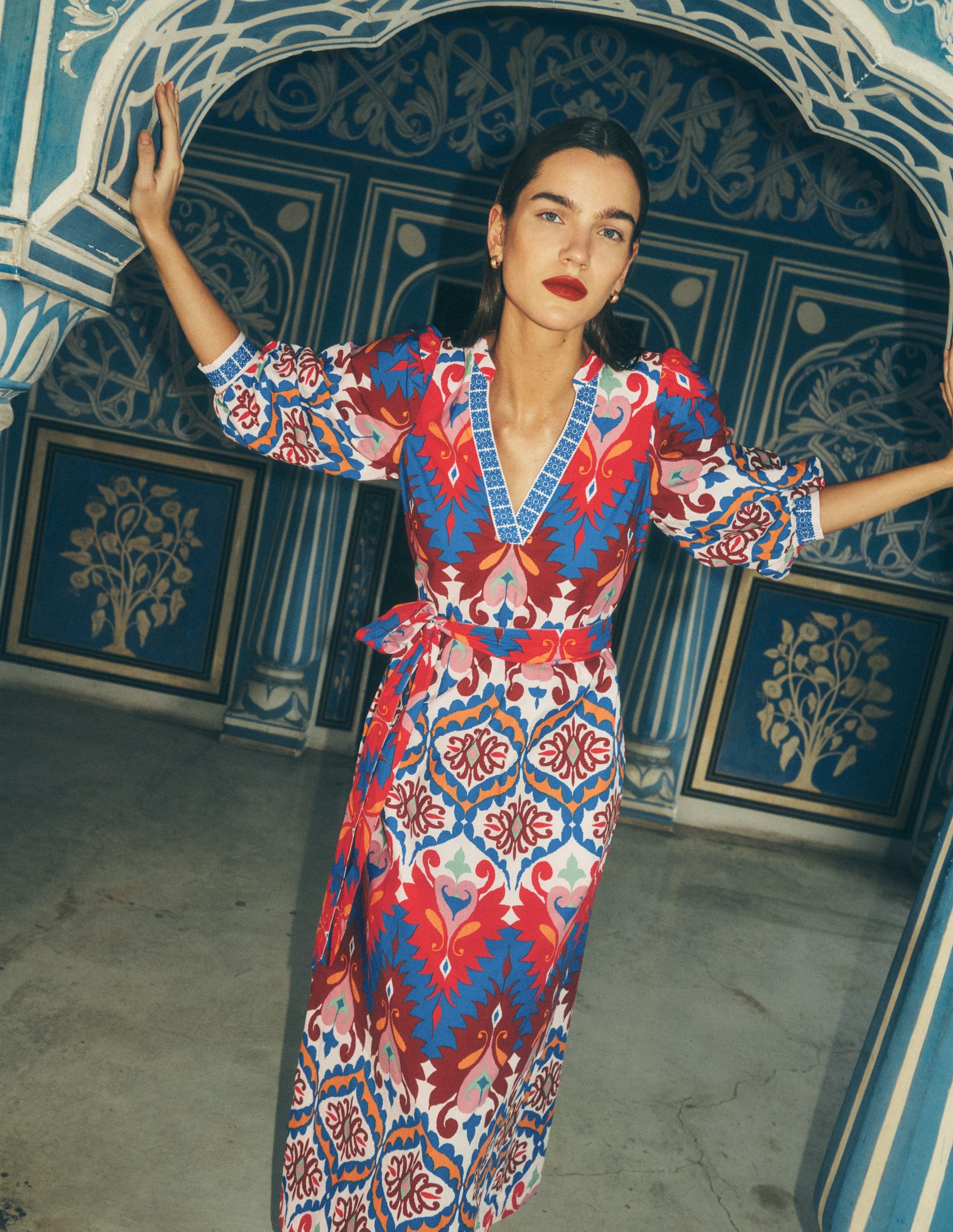 Octavia Cotton Dress-Multi Ikat Dream-1