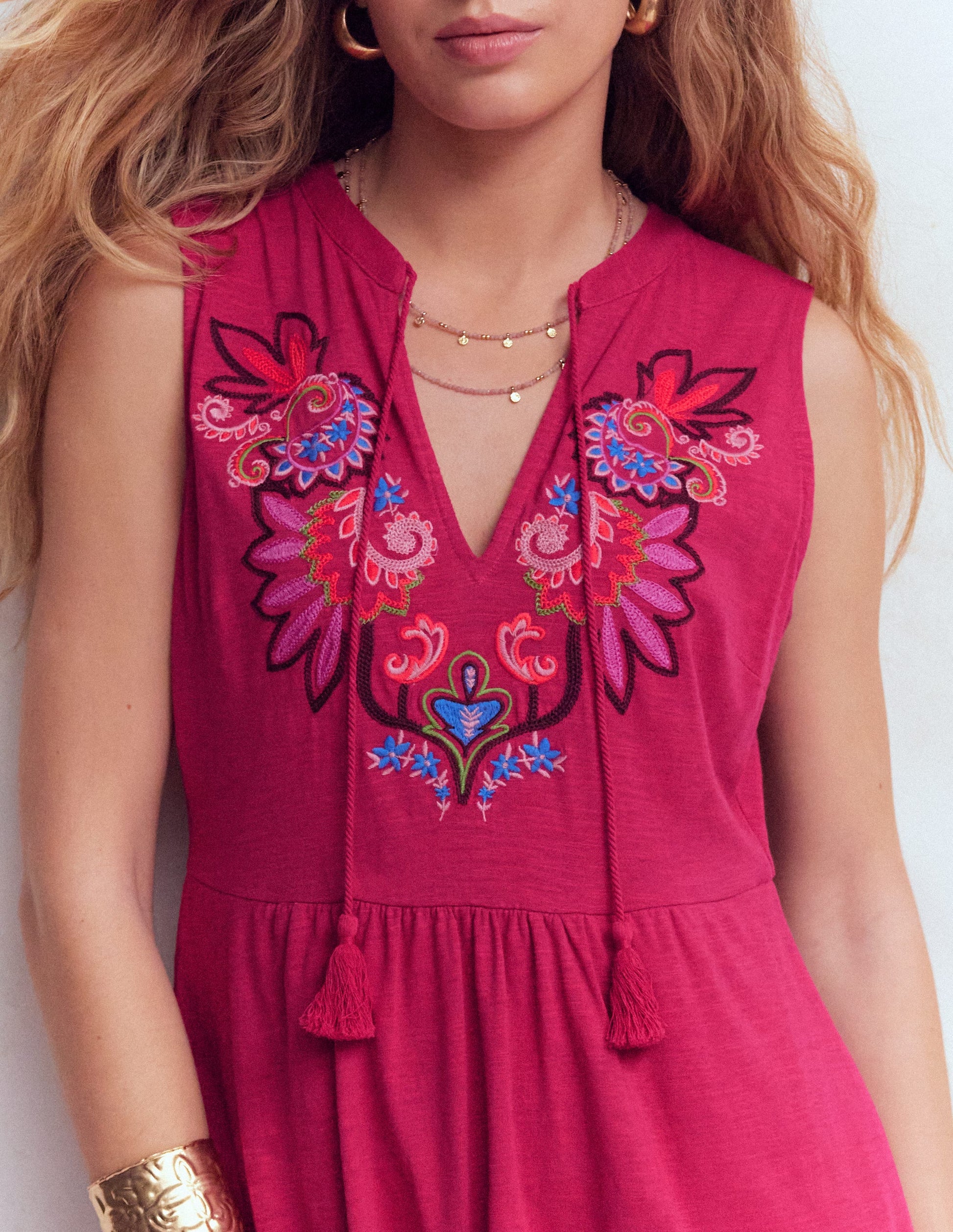 Notch Neck Jersey Maxi Dress-Granita-2