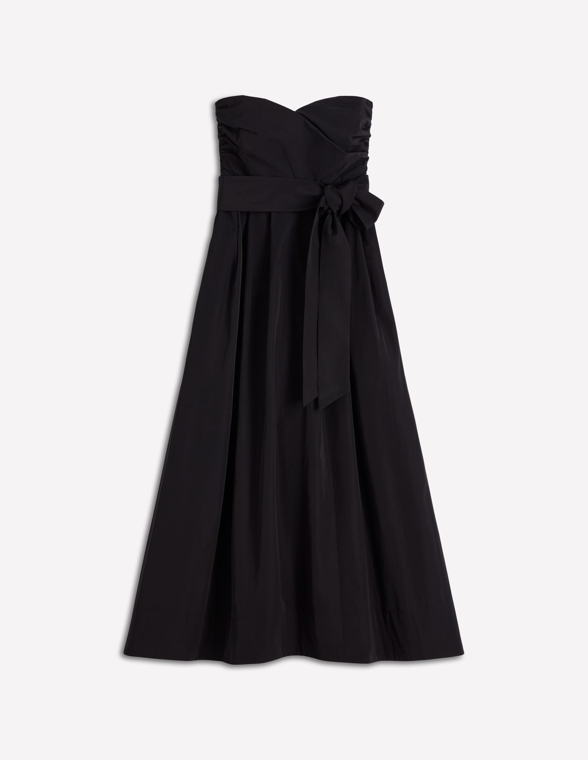 Strapless Taffeta Dress-Black - Image 8