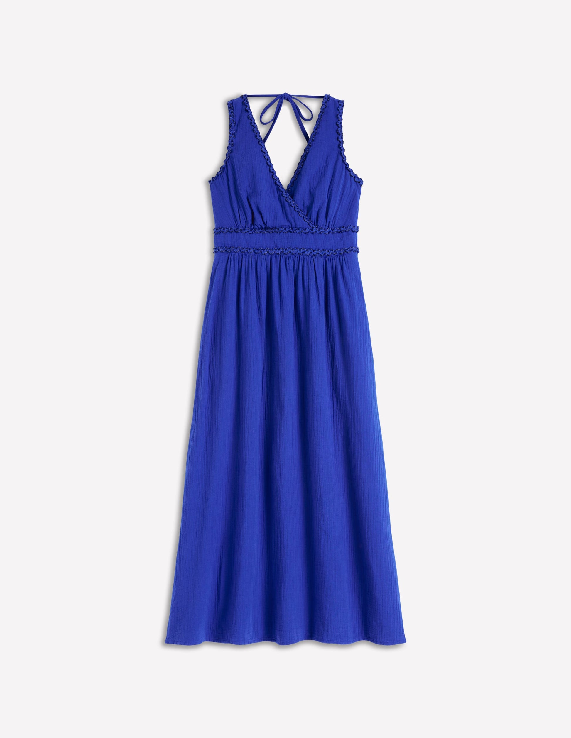 princess polly baby blue dress Lorna Trim Double Cloth Dress-Bright Blue