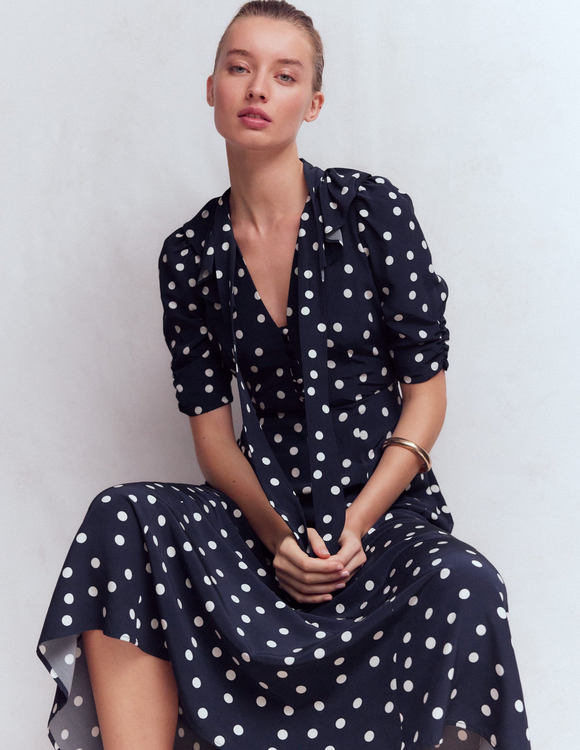 navy blue midi dress uk FRANCA DRESS