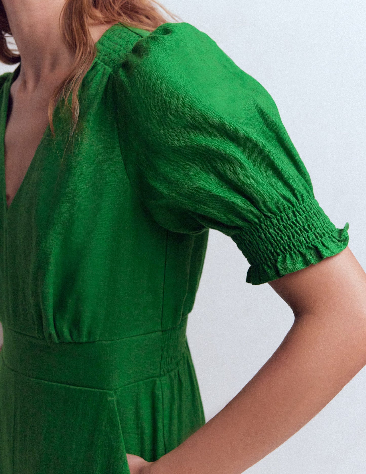 Anna Linen Jumpsuit-Highland Green