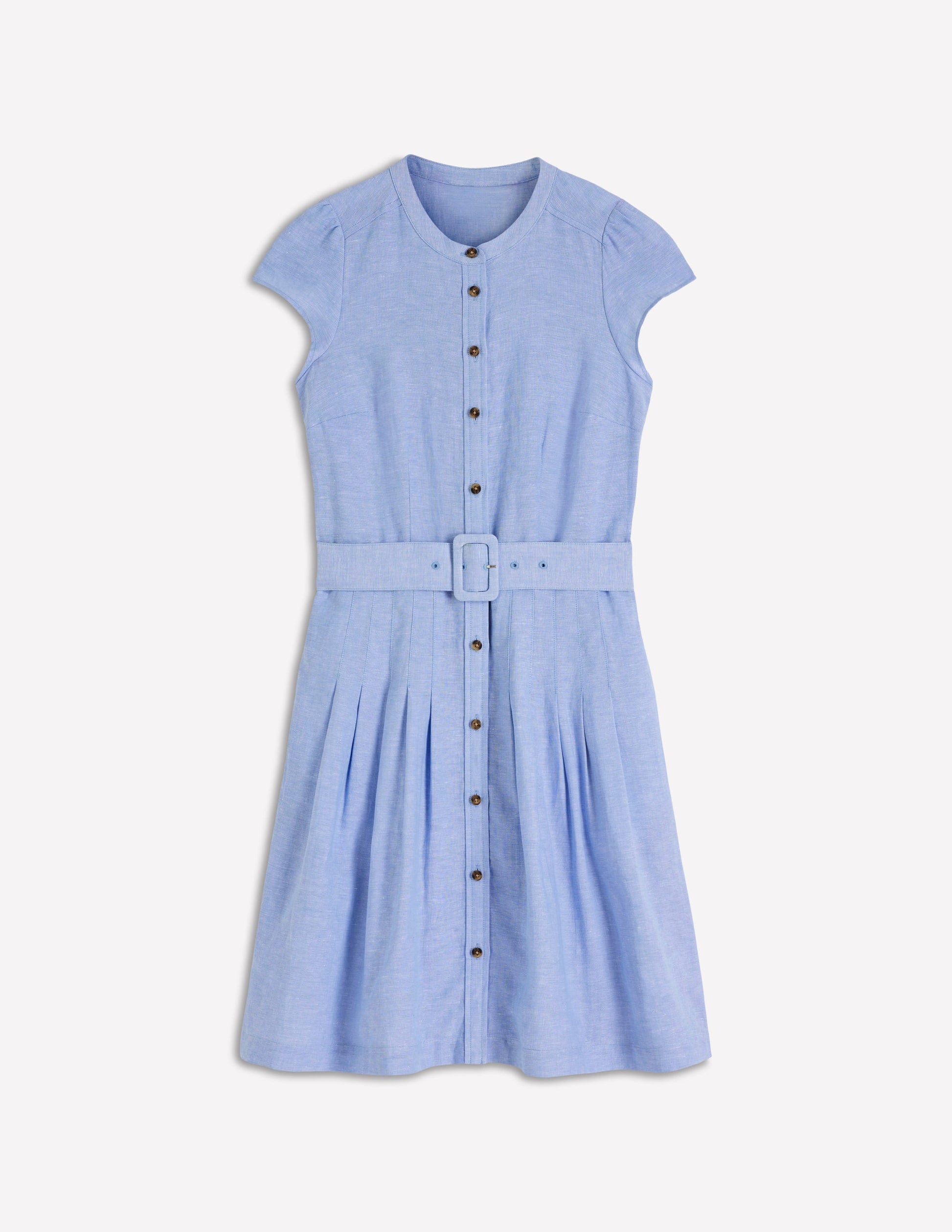 Arabella Short Linen Dress-Chambray-6