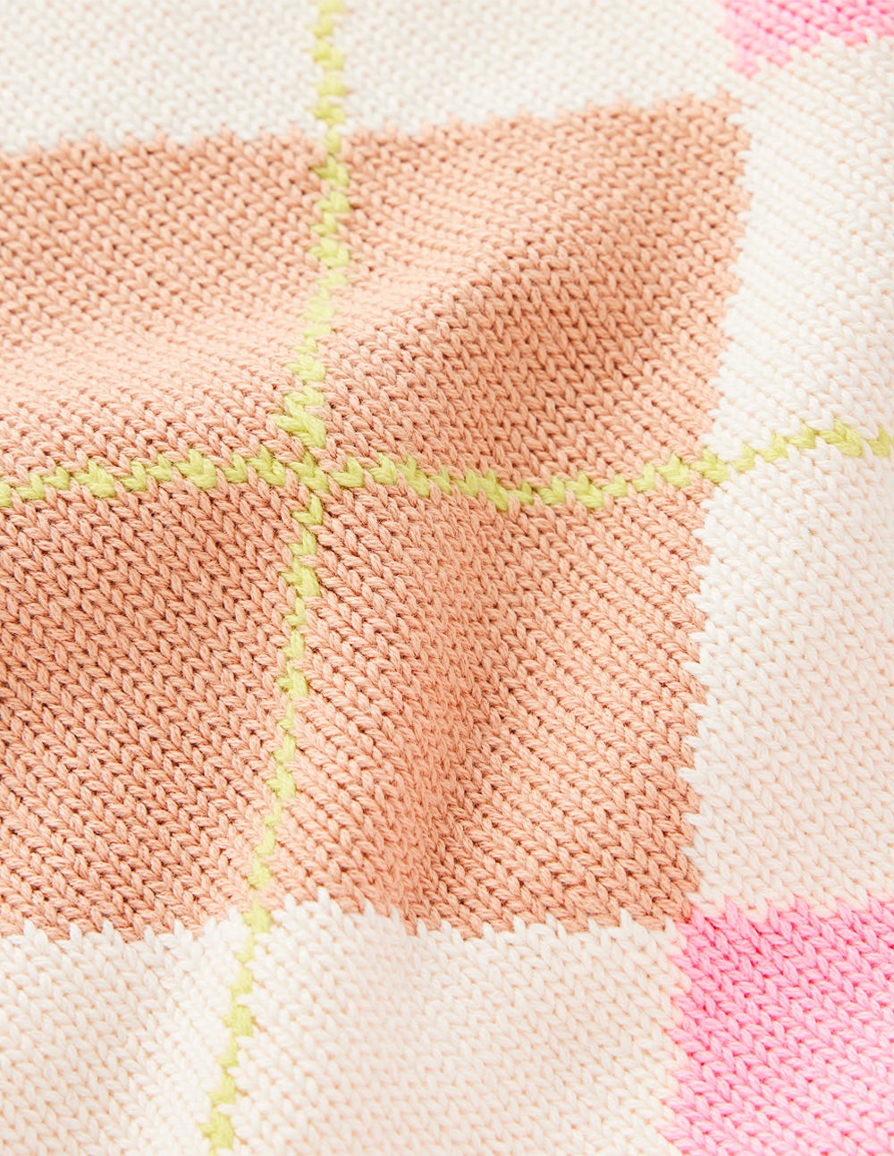 Lucy Cotton Tank-Green, Pink Argyle - Image 8