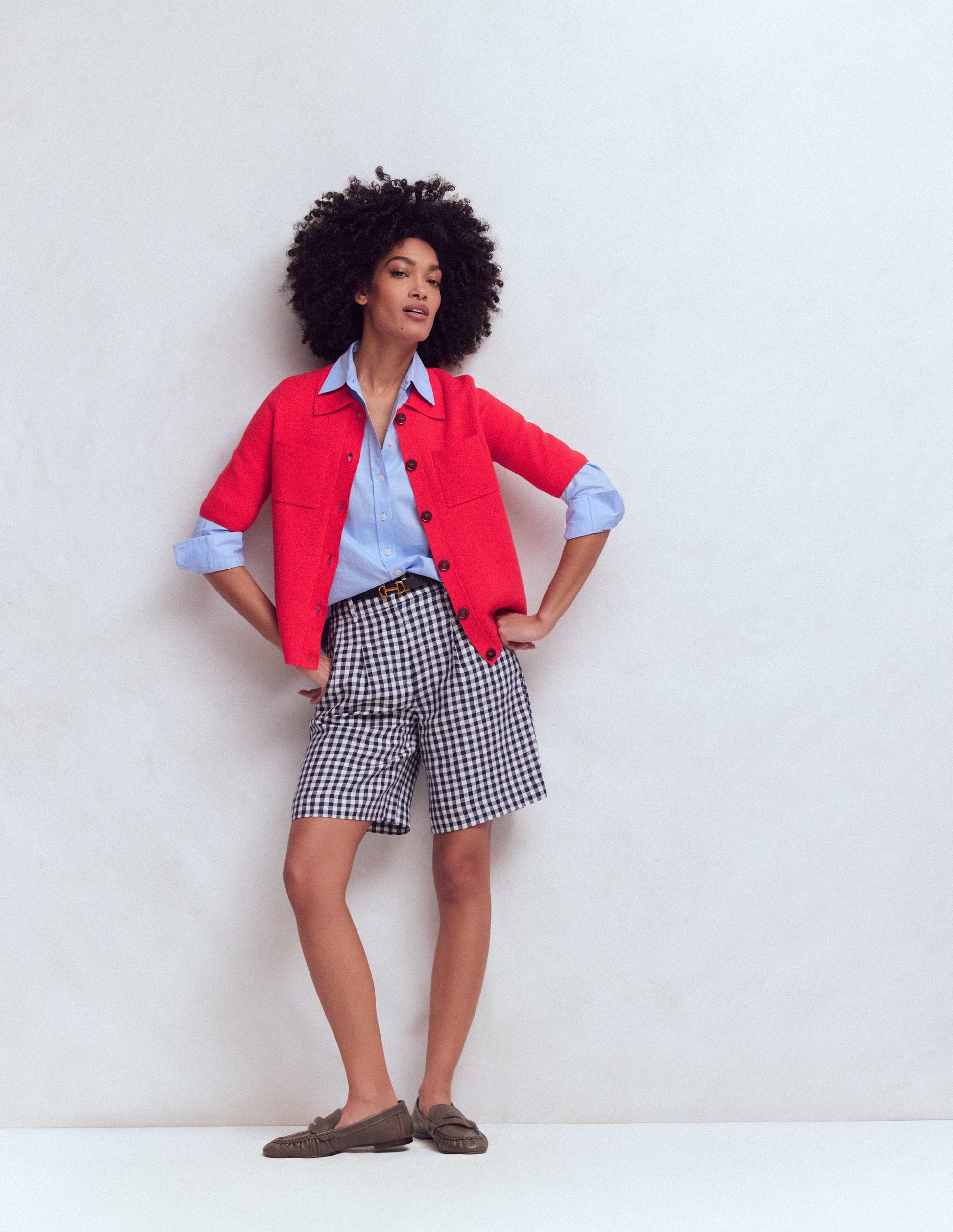 Short Sleeve Knit Shirt-Bright Cherry-5