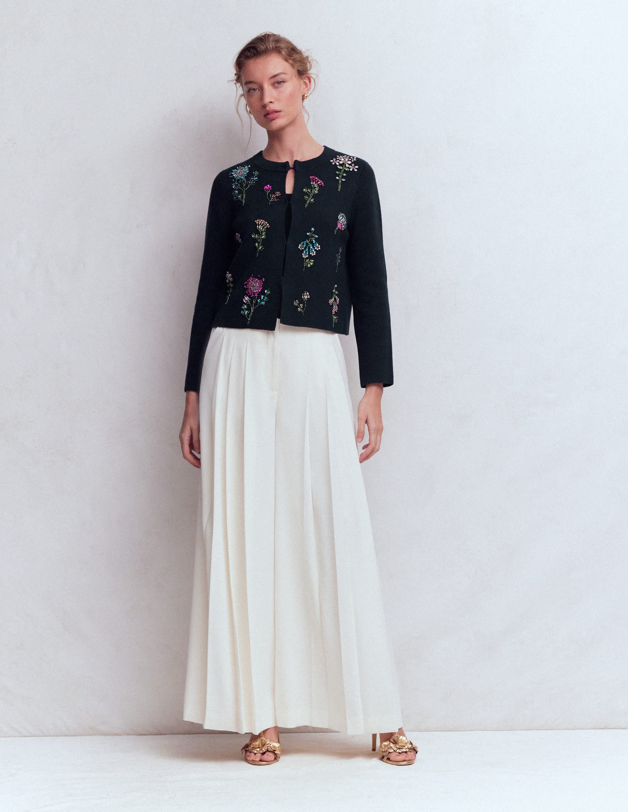 Embellished Knit Cardigan-Navy - Image 6