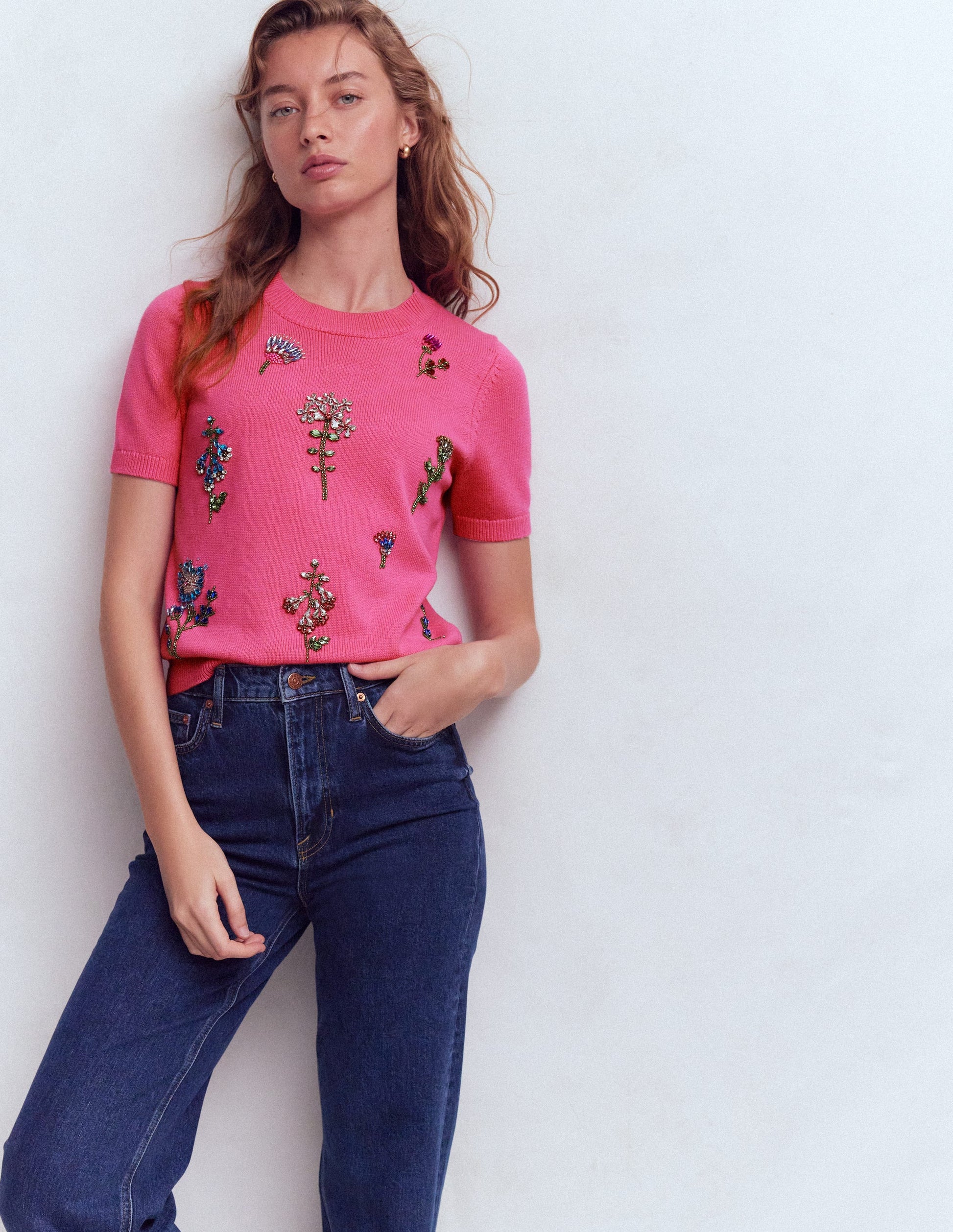 Embellished T-Shirt-Pink Punch-5