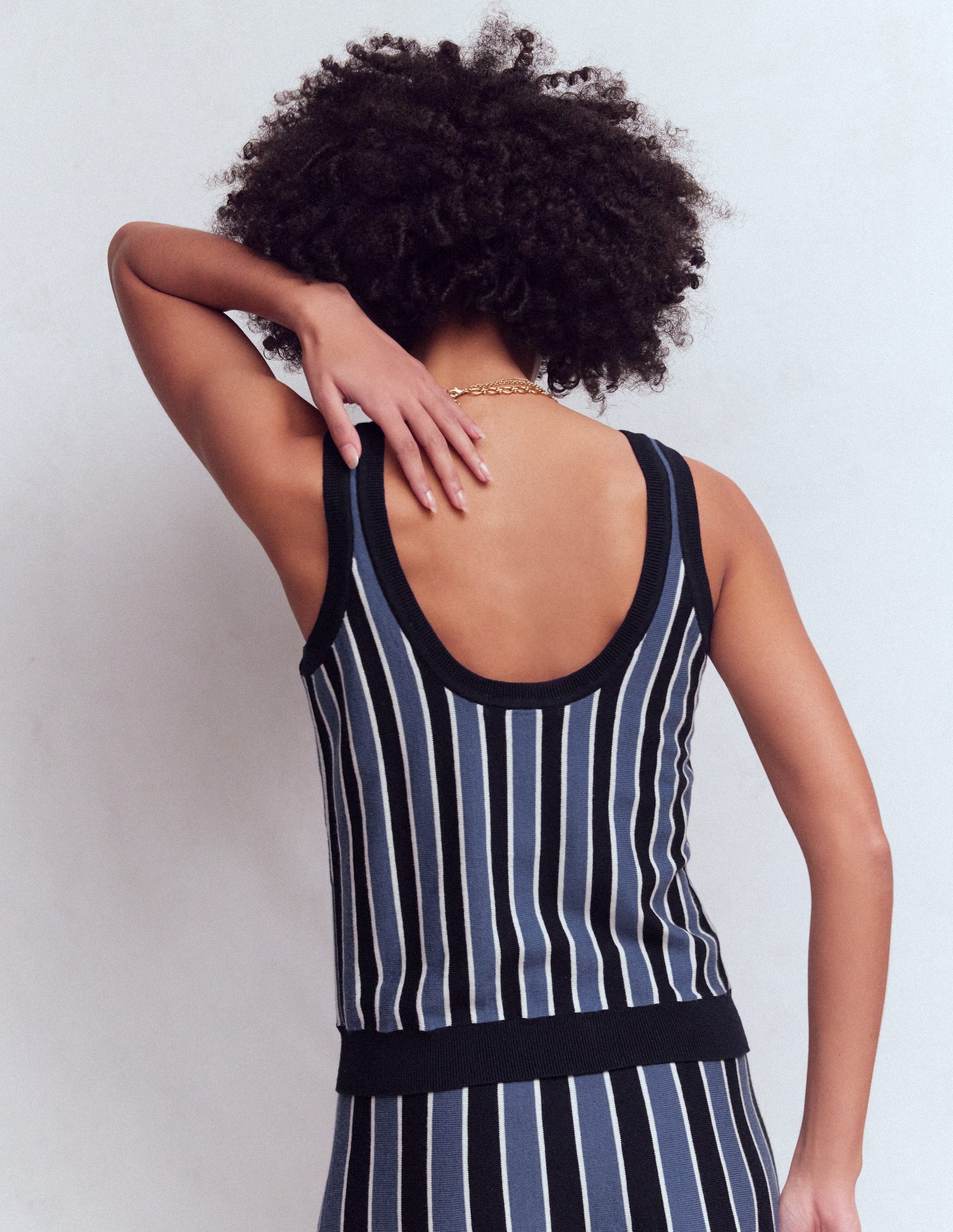 Liz Knitted Tank-True Navy Stripe-3