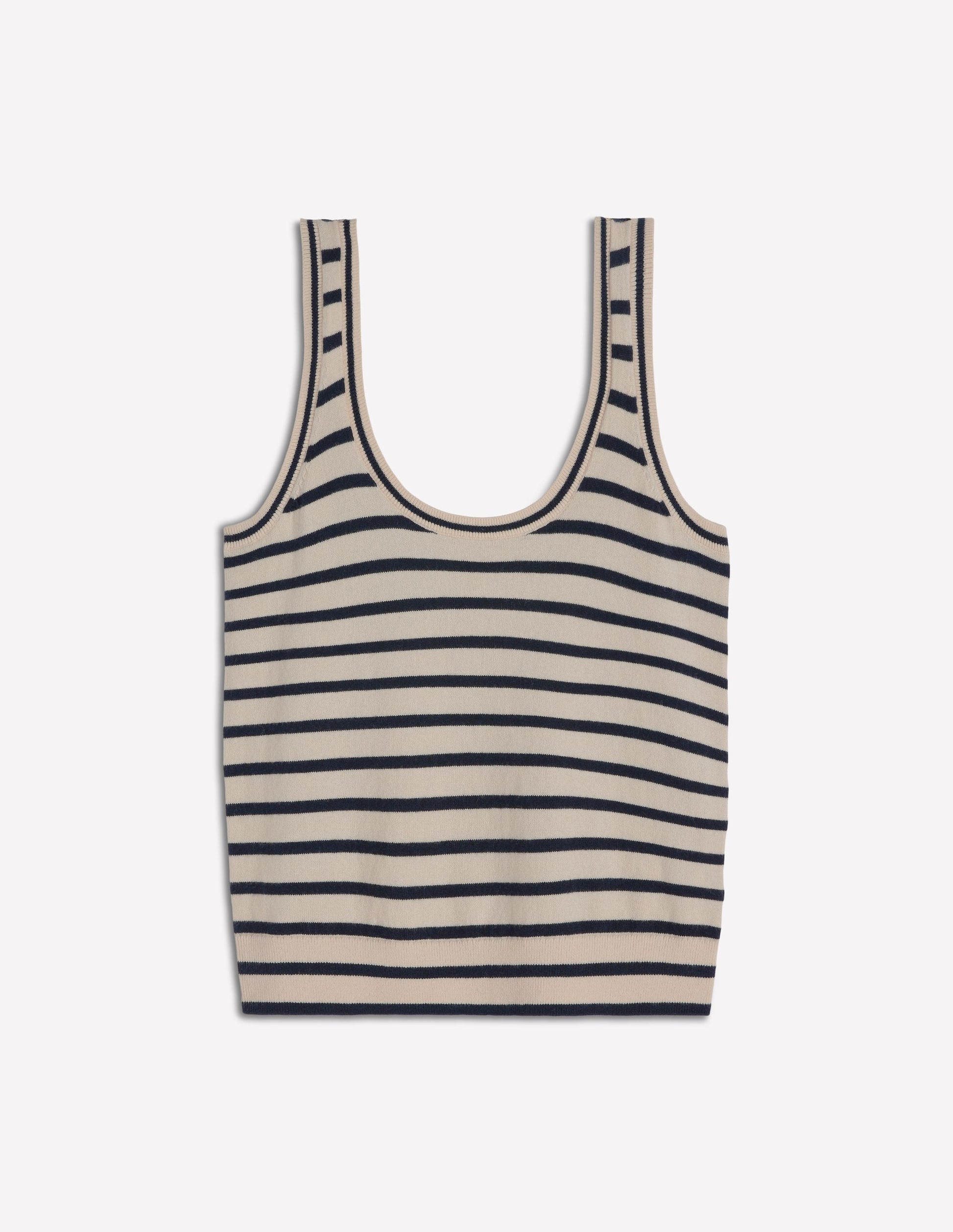 Liz Knitted Tank-Ivory, Navy-6