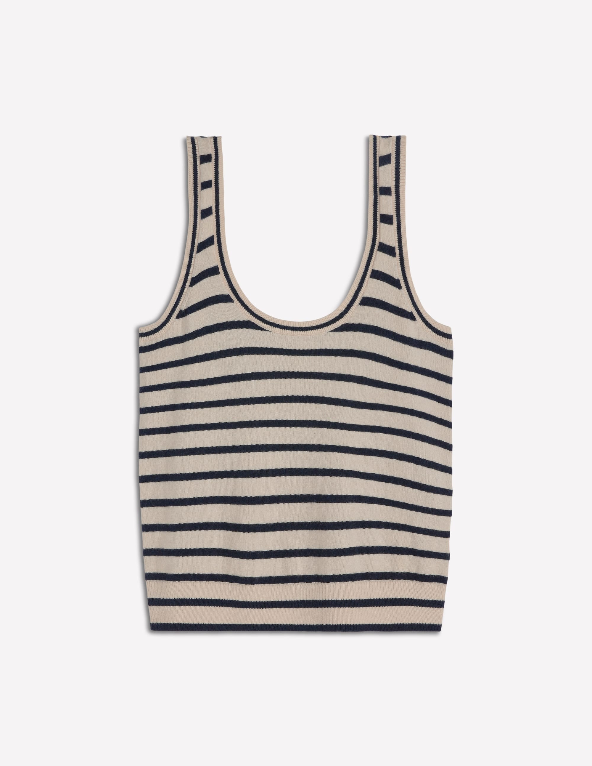 Liz Knitted Tank-Ivory, Navy - Image 6