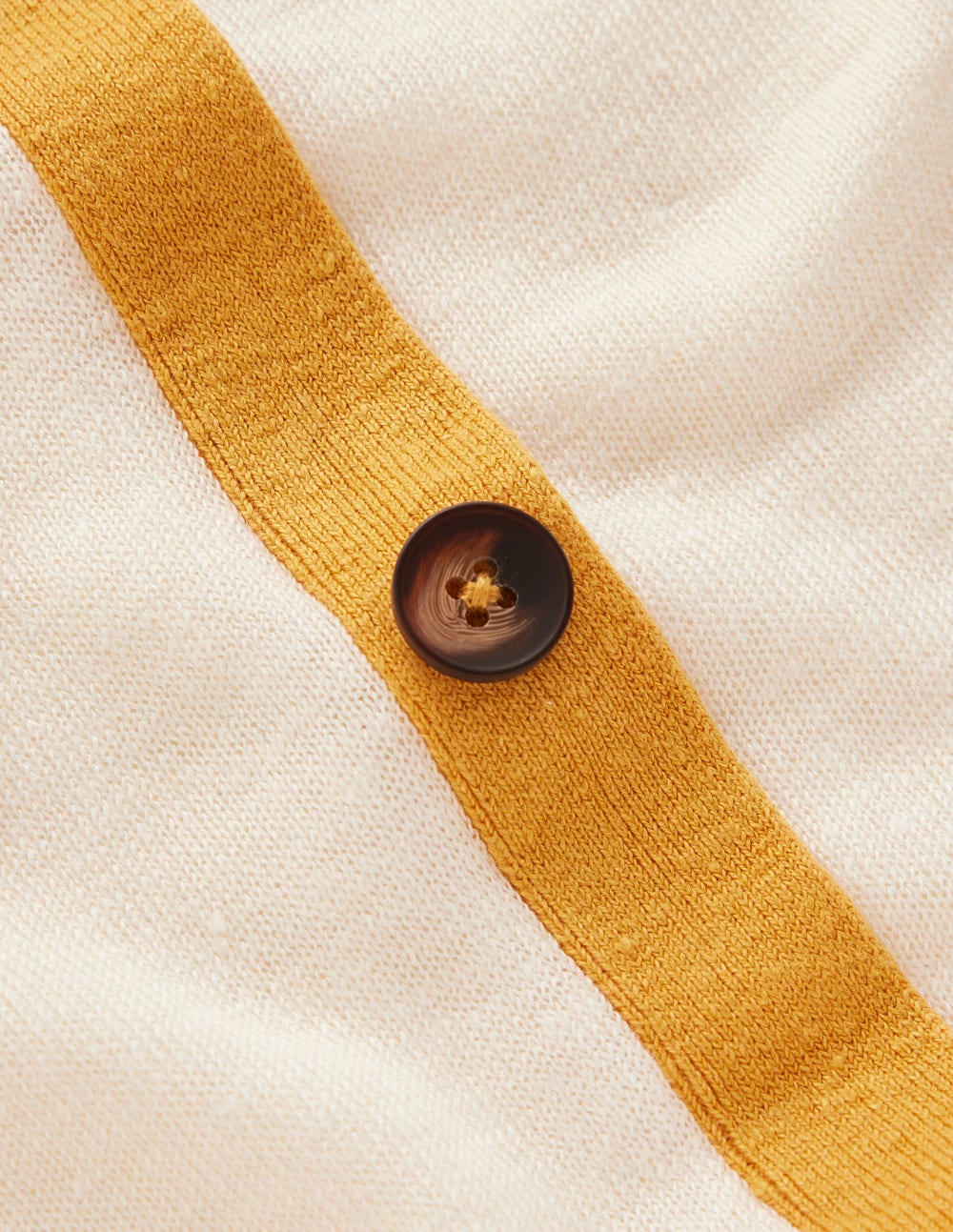 Agnes Linen Button T-Shirt-Yellow, Colour Block - Image 6