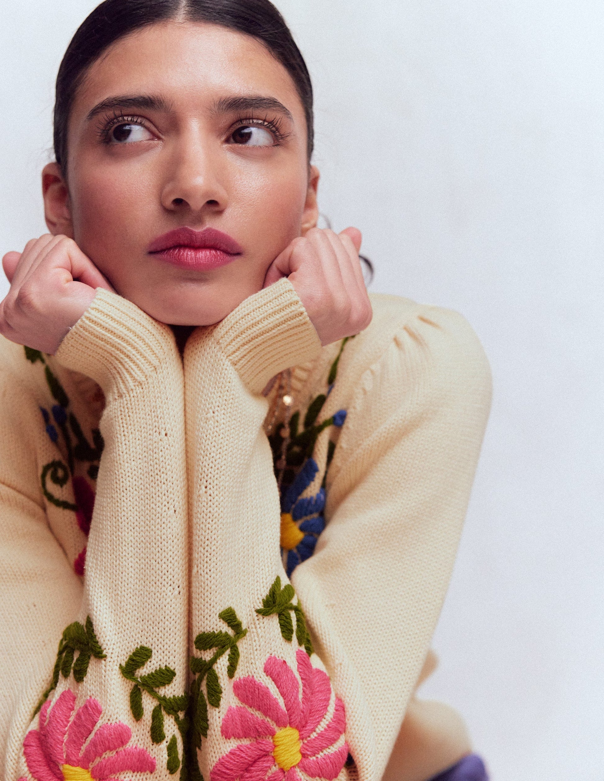 Davina Puff Sleeve Jumper-Ivory Embroidery-2