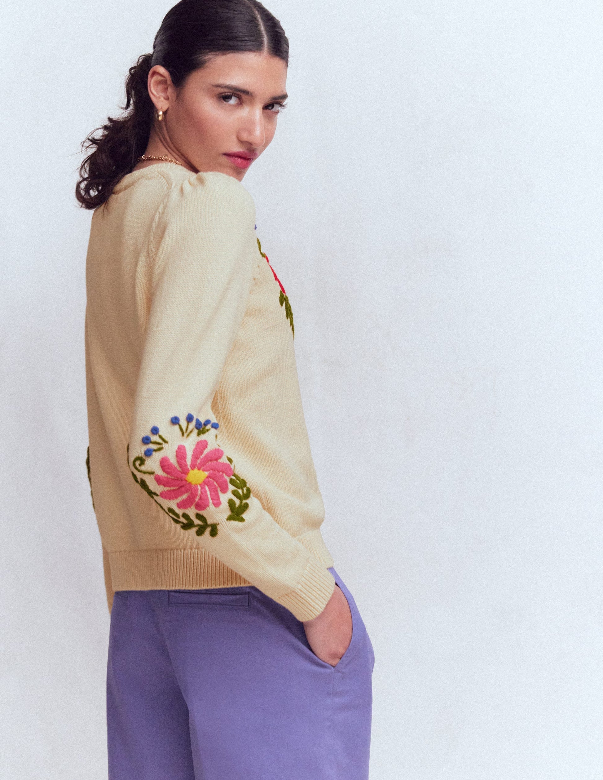 Davina Puff Sleeve Jumper-Ivory Embroidery-3