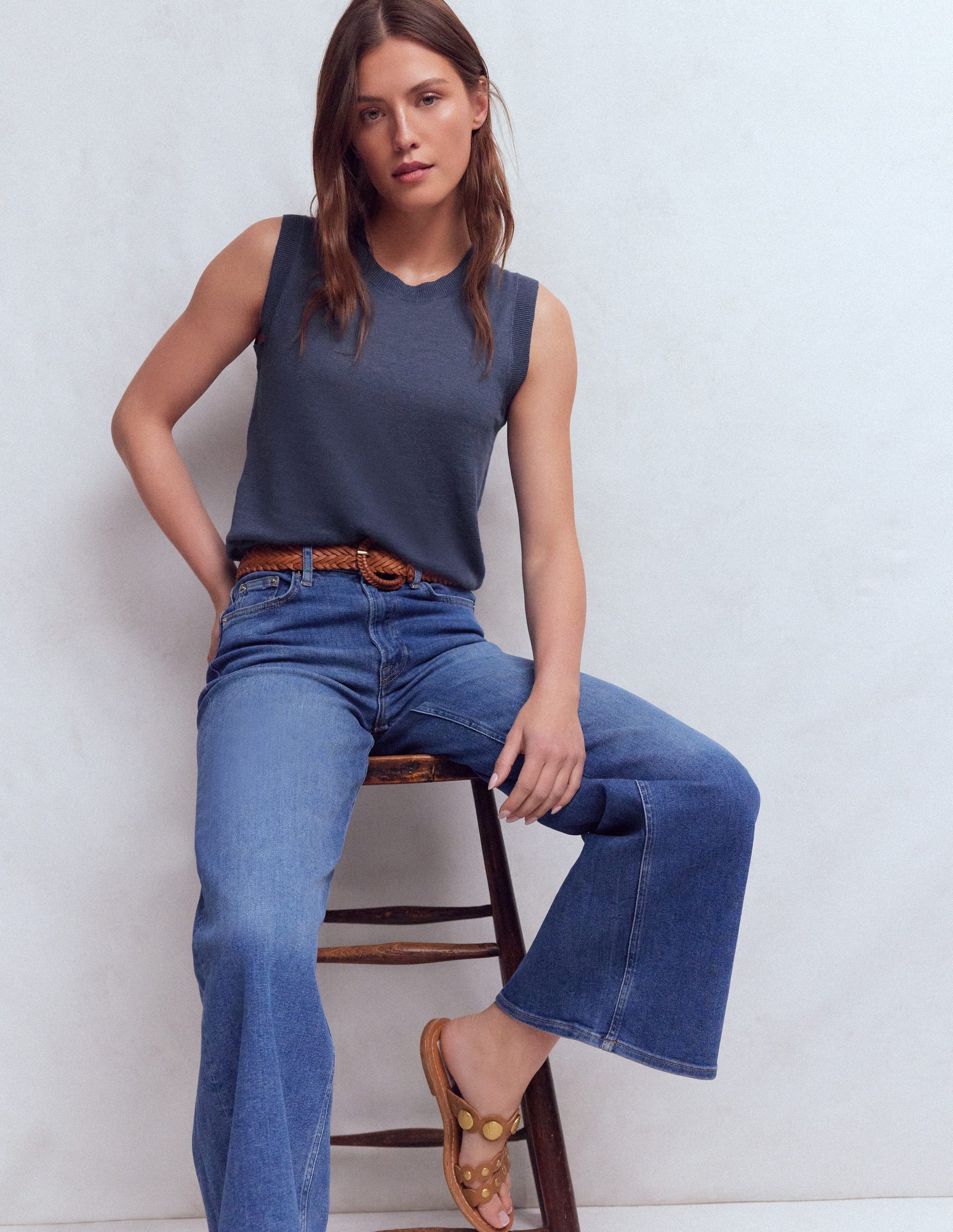 Agnes Linen Tank-Blue-1