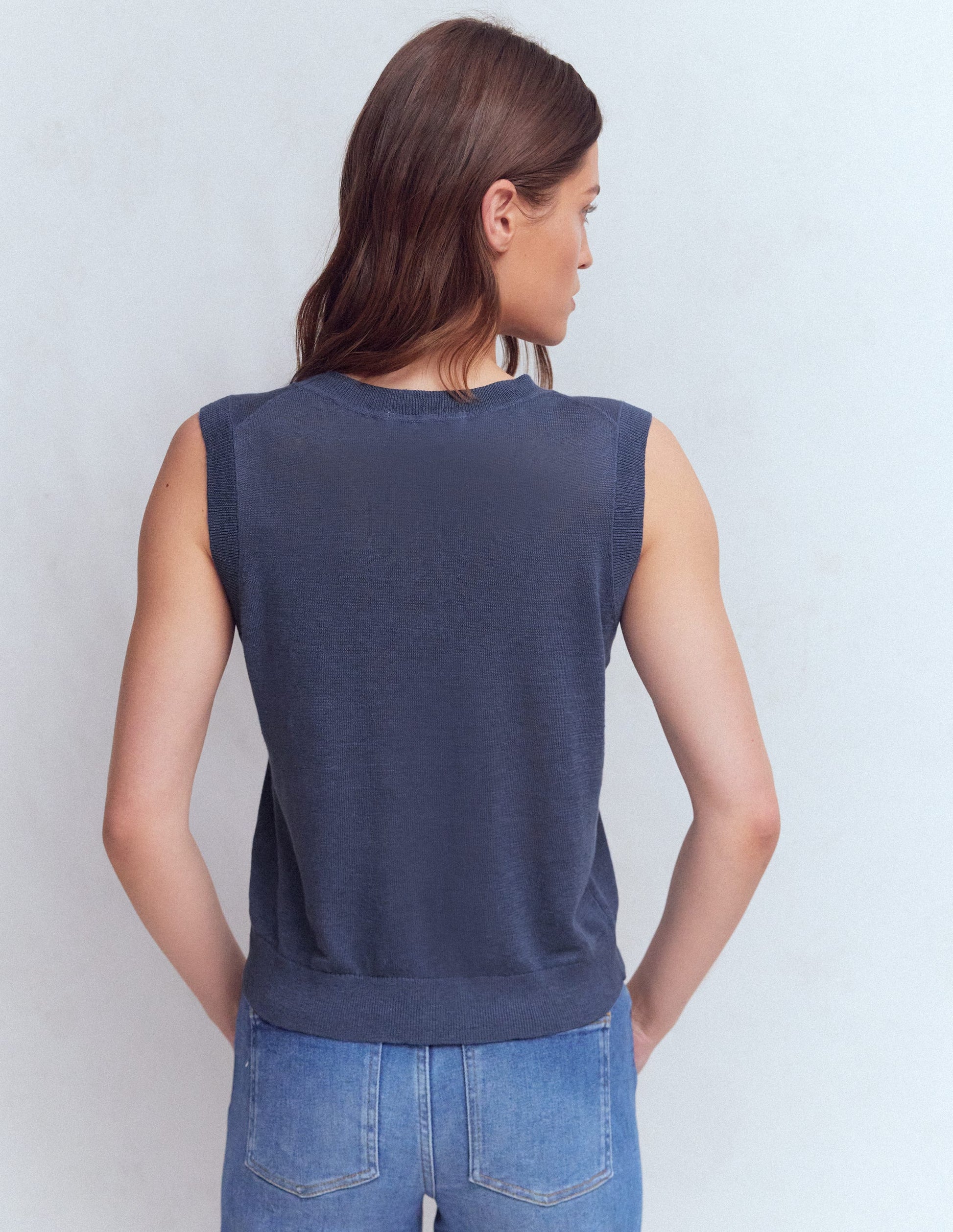 Agnes Linen Tank-Blue-3
