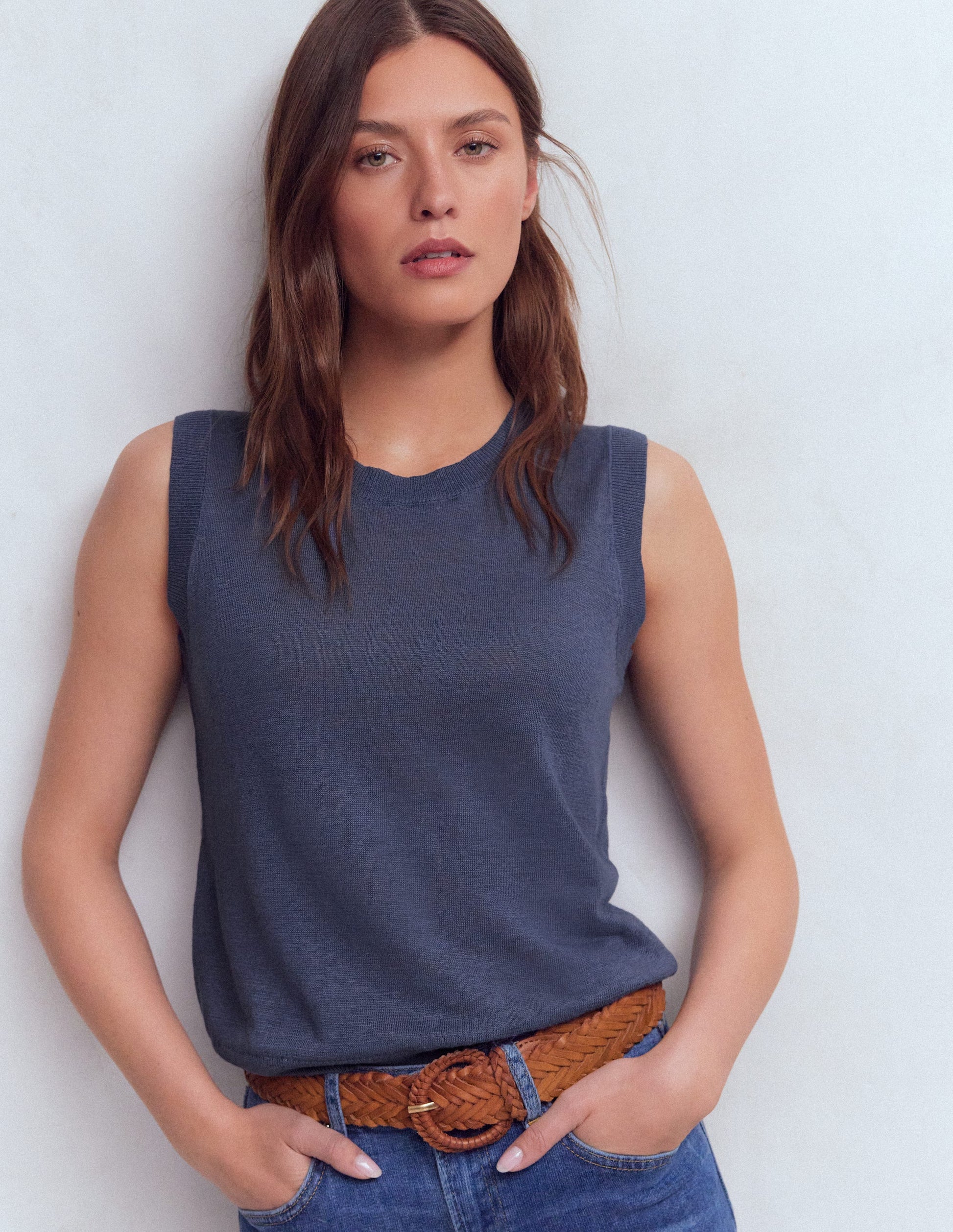 Agnes Linen Tank-Blue-4