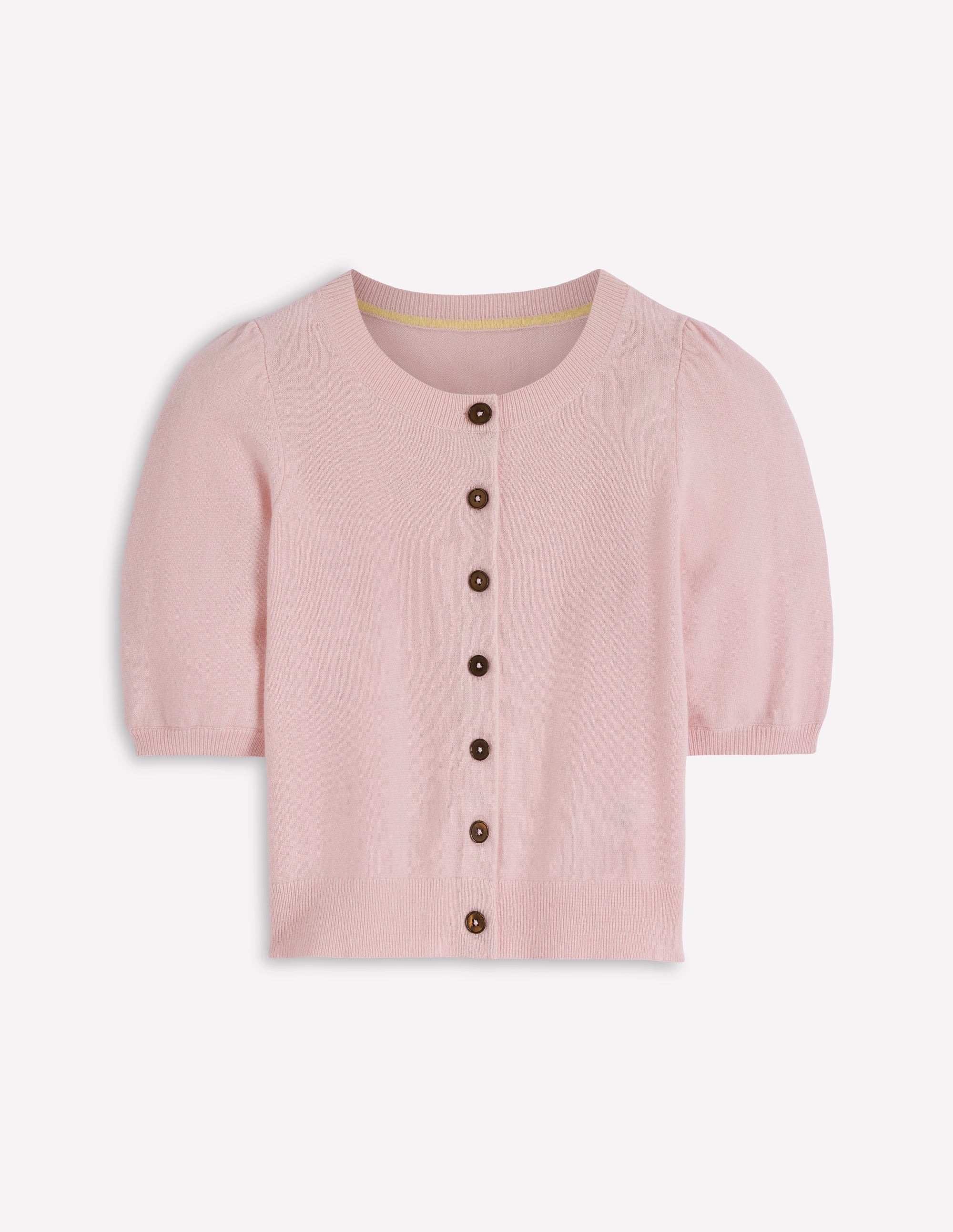 Cropped Cashmere Cardigan-Pale Pink - Image 5