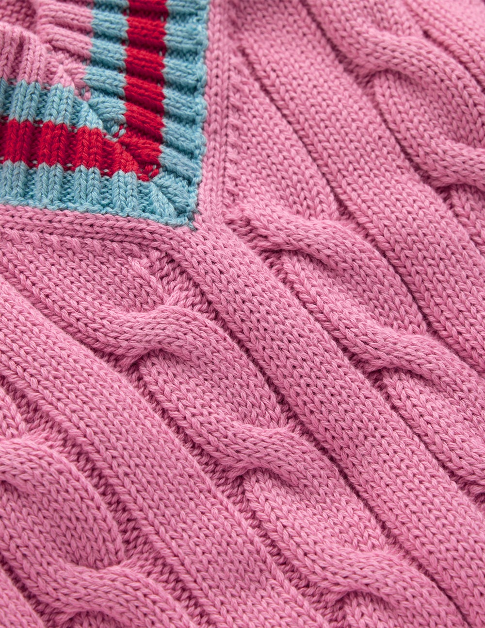 Maeve Cable V Neck Tank-Pink, Red-7