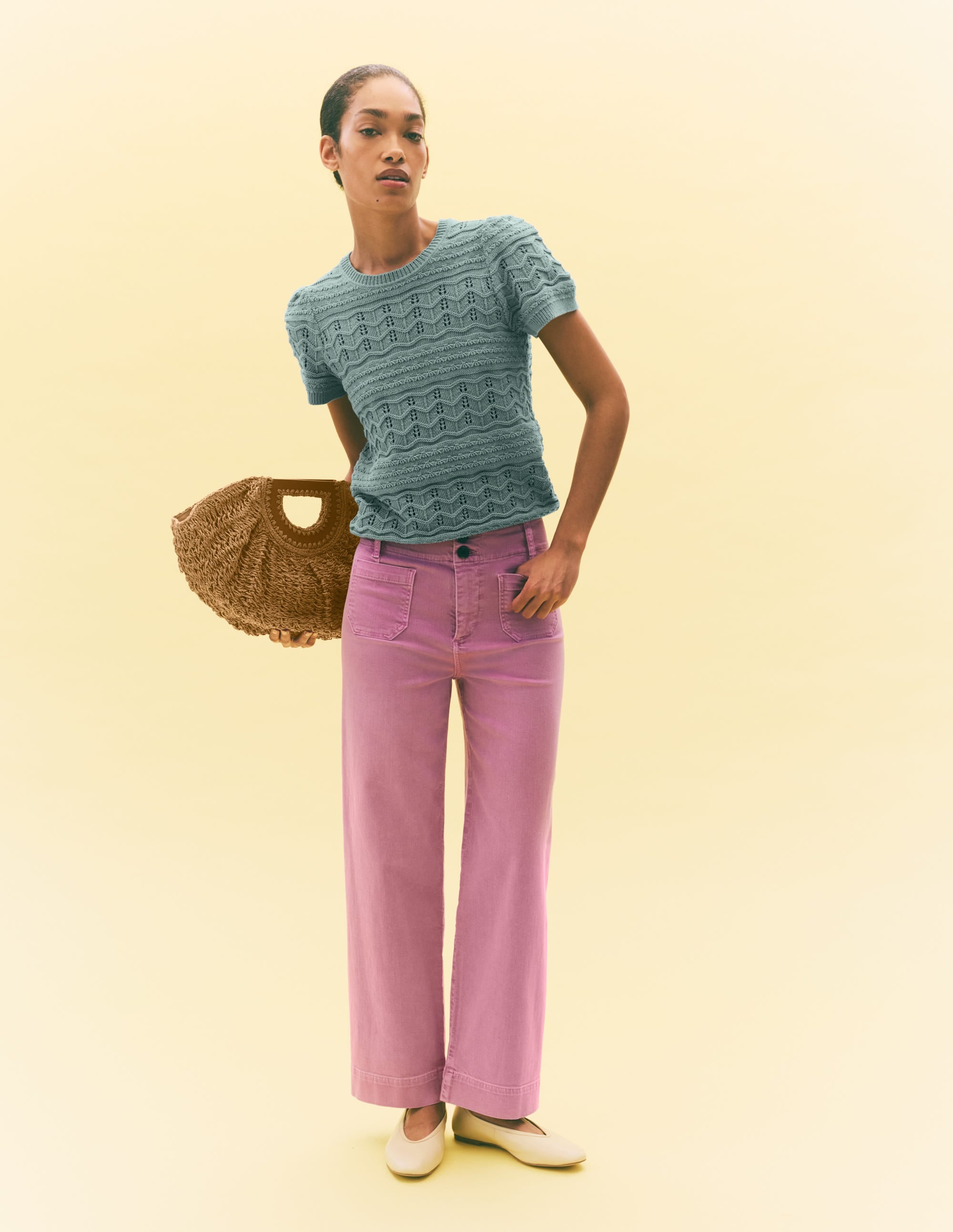 Monica Knitted T-Shirt-Blue - Image 5