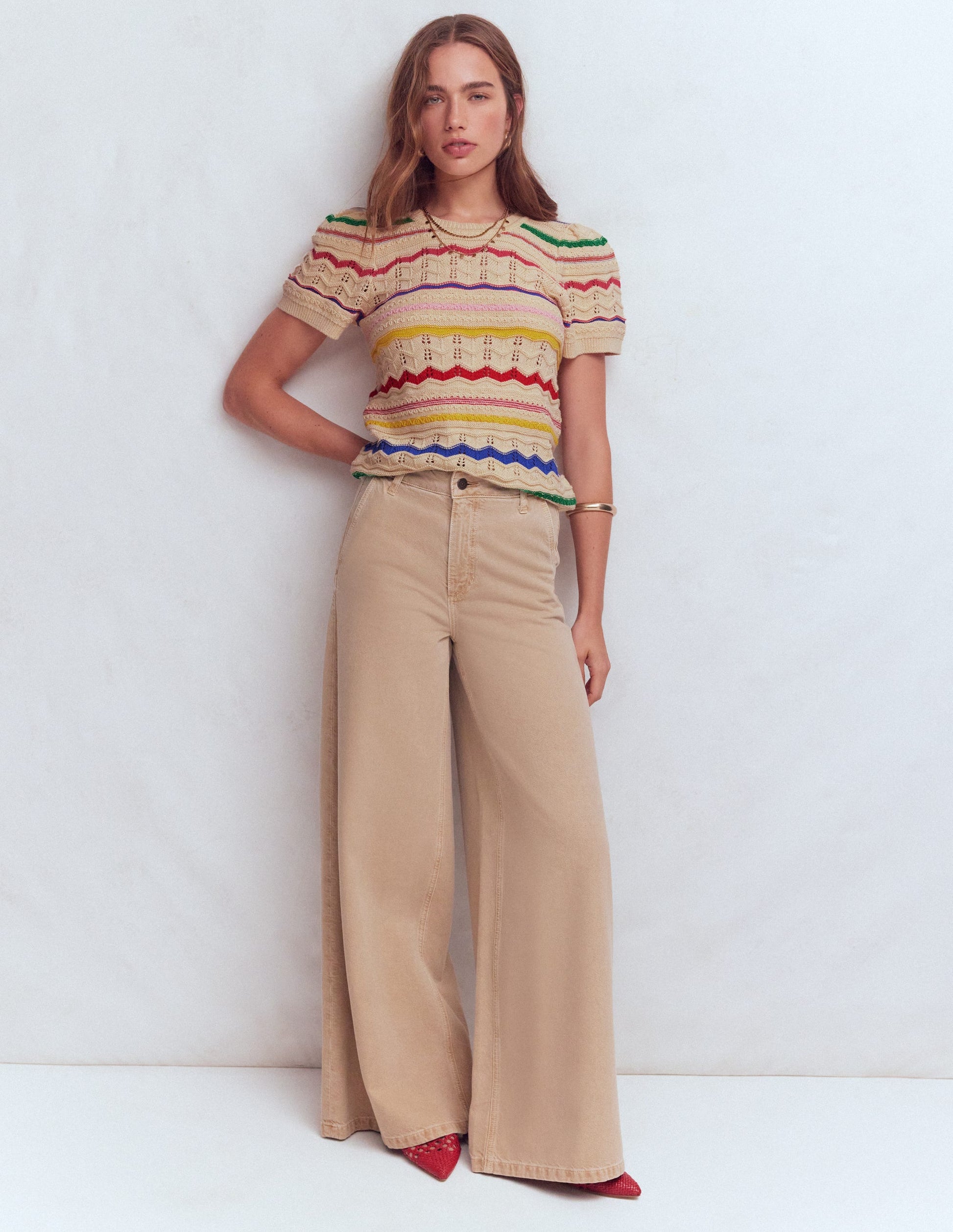 Monica Knitted T-Shirt-Multi Stripe-4