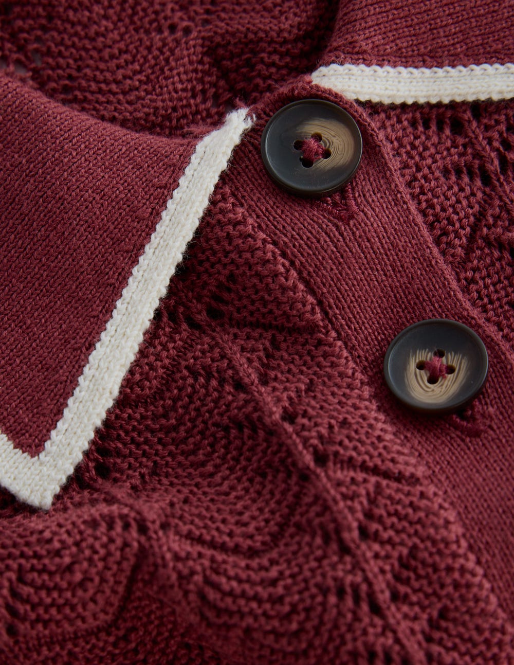 Pointelle Henley T-shirt-Rich Chestnut-6