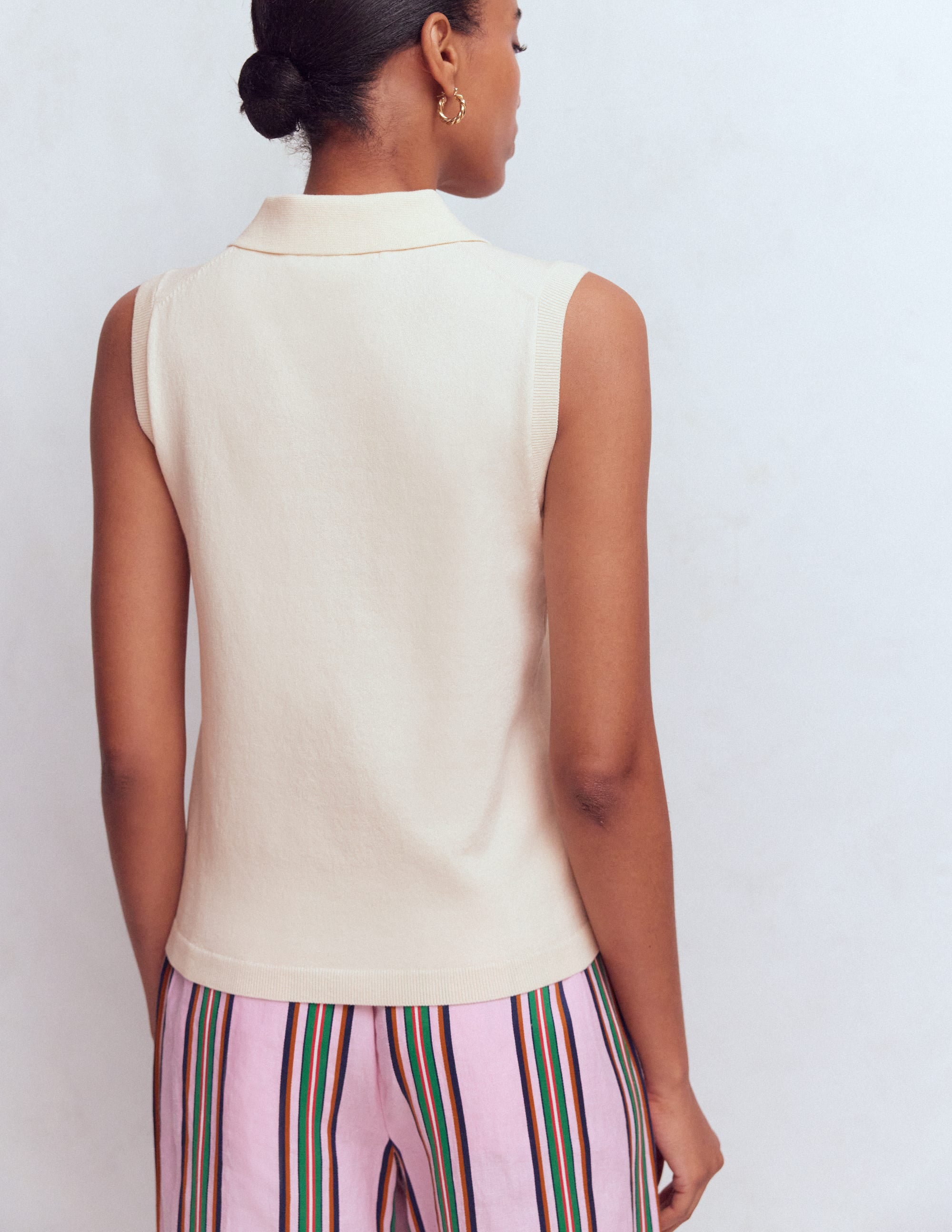 Chloe Henley Knitted Tank-Warm Ivory | Boden UK