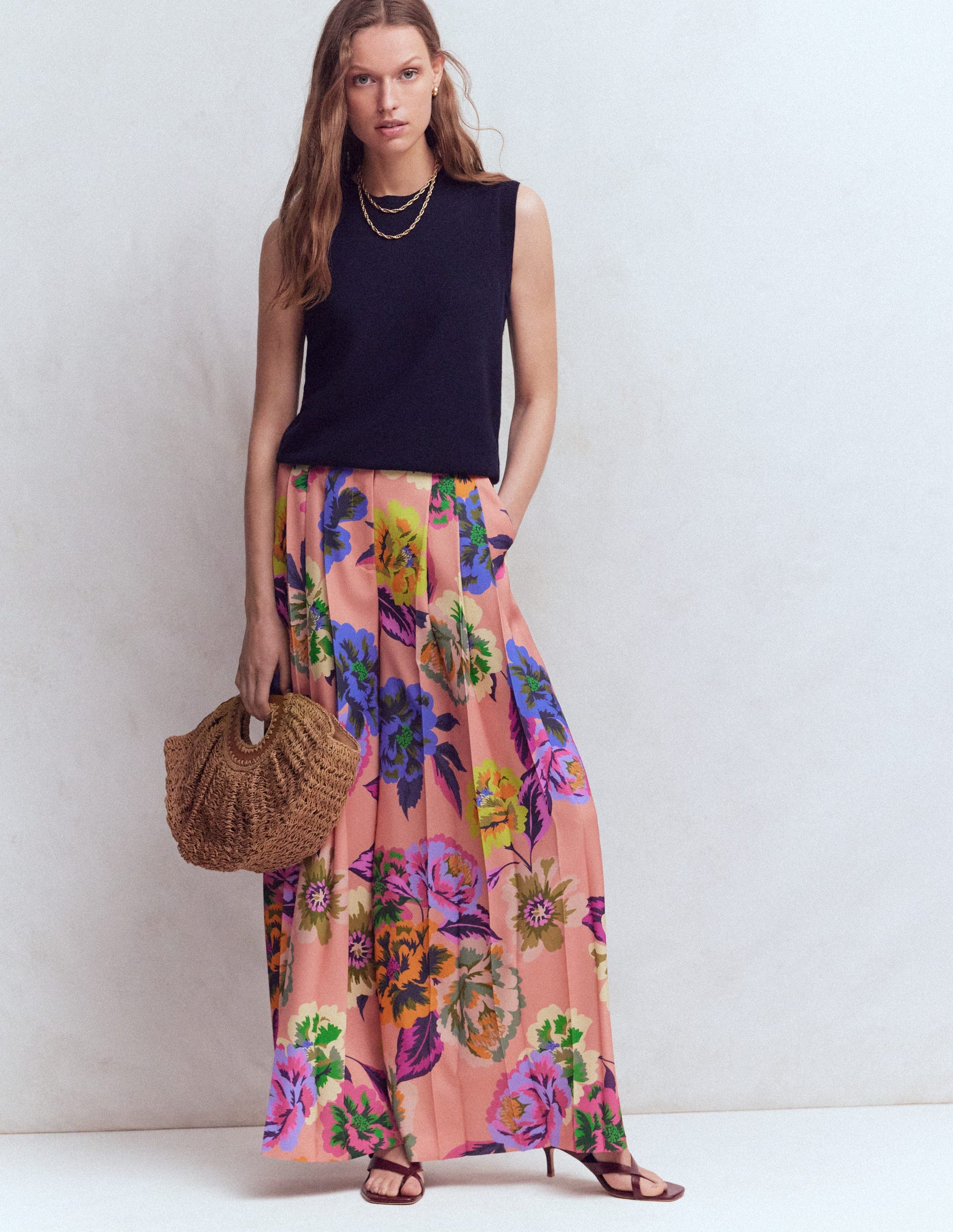 Regent Wide Leg Trousers-Multi, Opulent Blossom-6