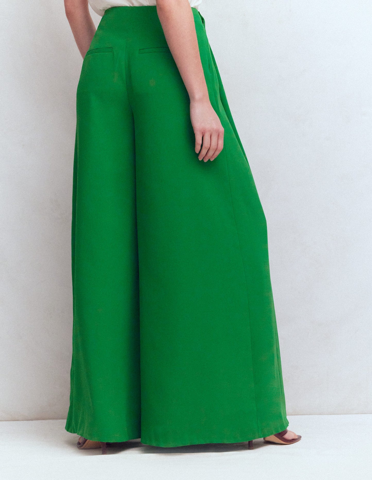 Regent Wide Leg Trousers-Rich Emerald