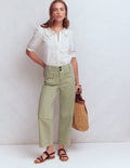 Primrose Cropped Jeans-Soft Green