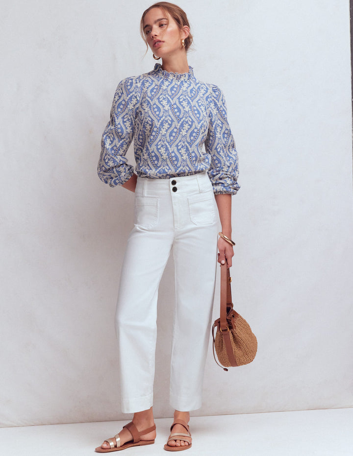 Primrose Patch Pocket Jeans-White