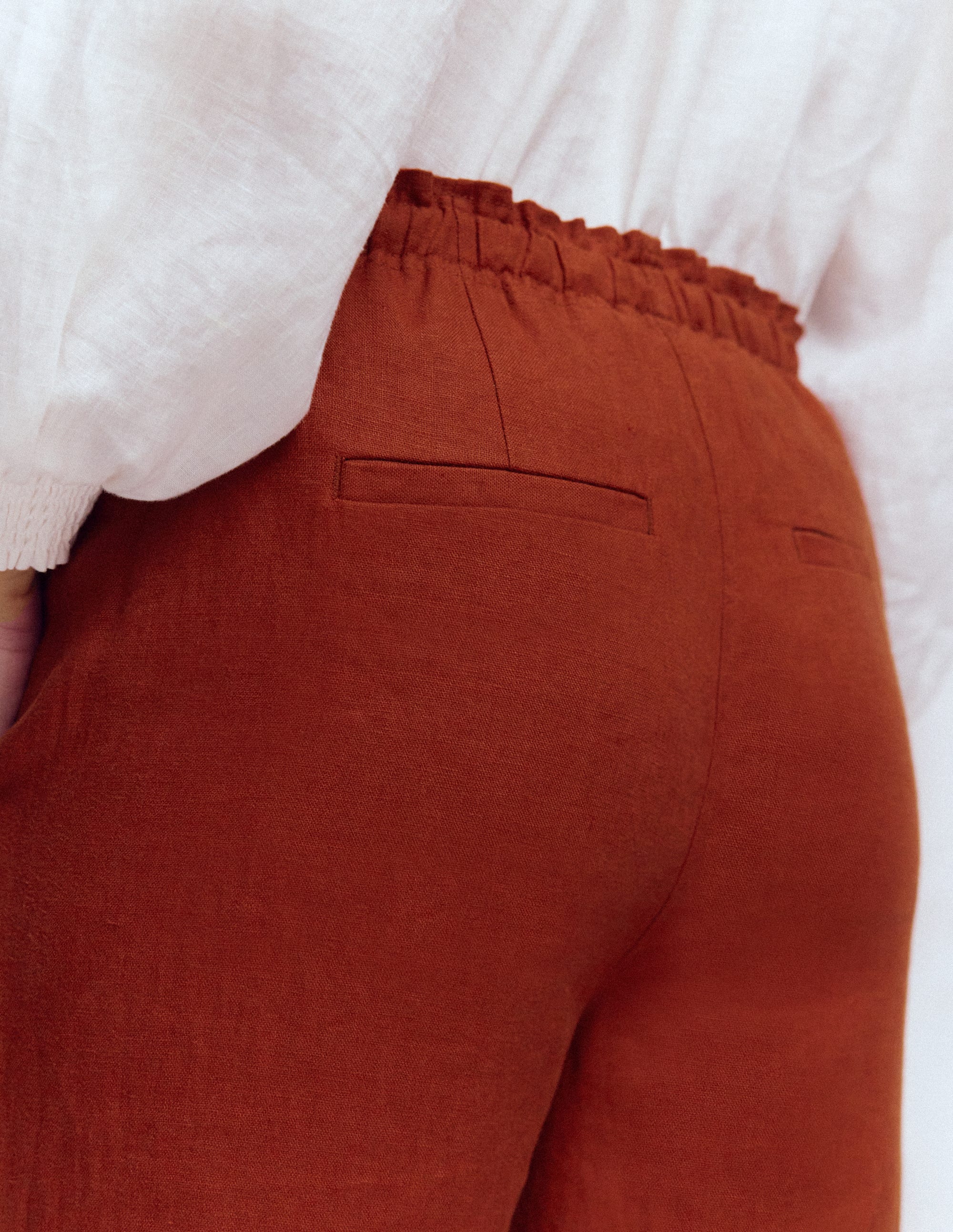 Islington Linen Trousers-Burnt Orange - Image 2
