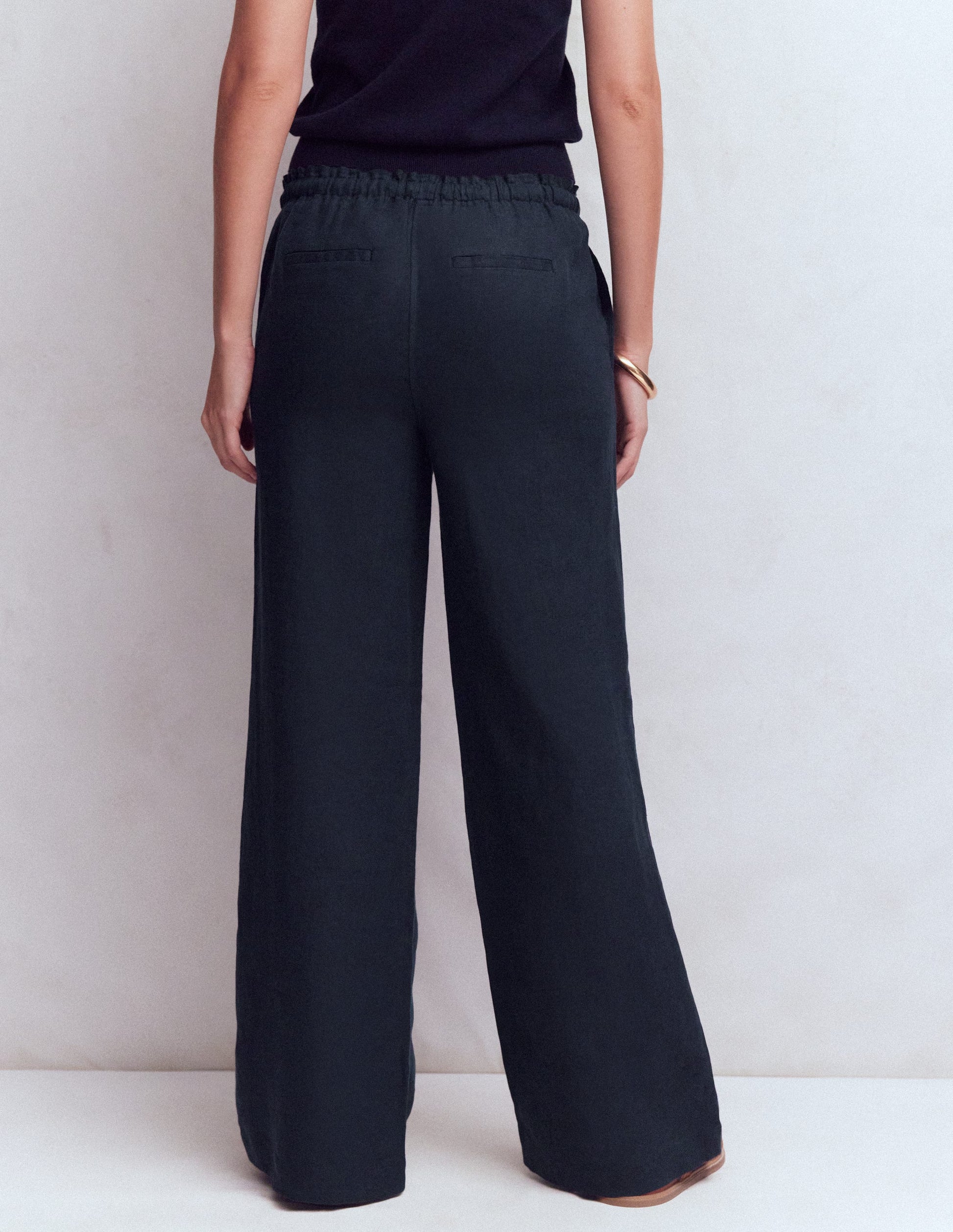 Islington Linen Trousers-Navy-3