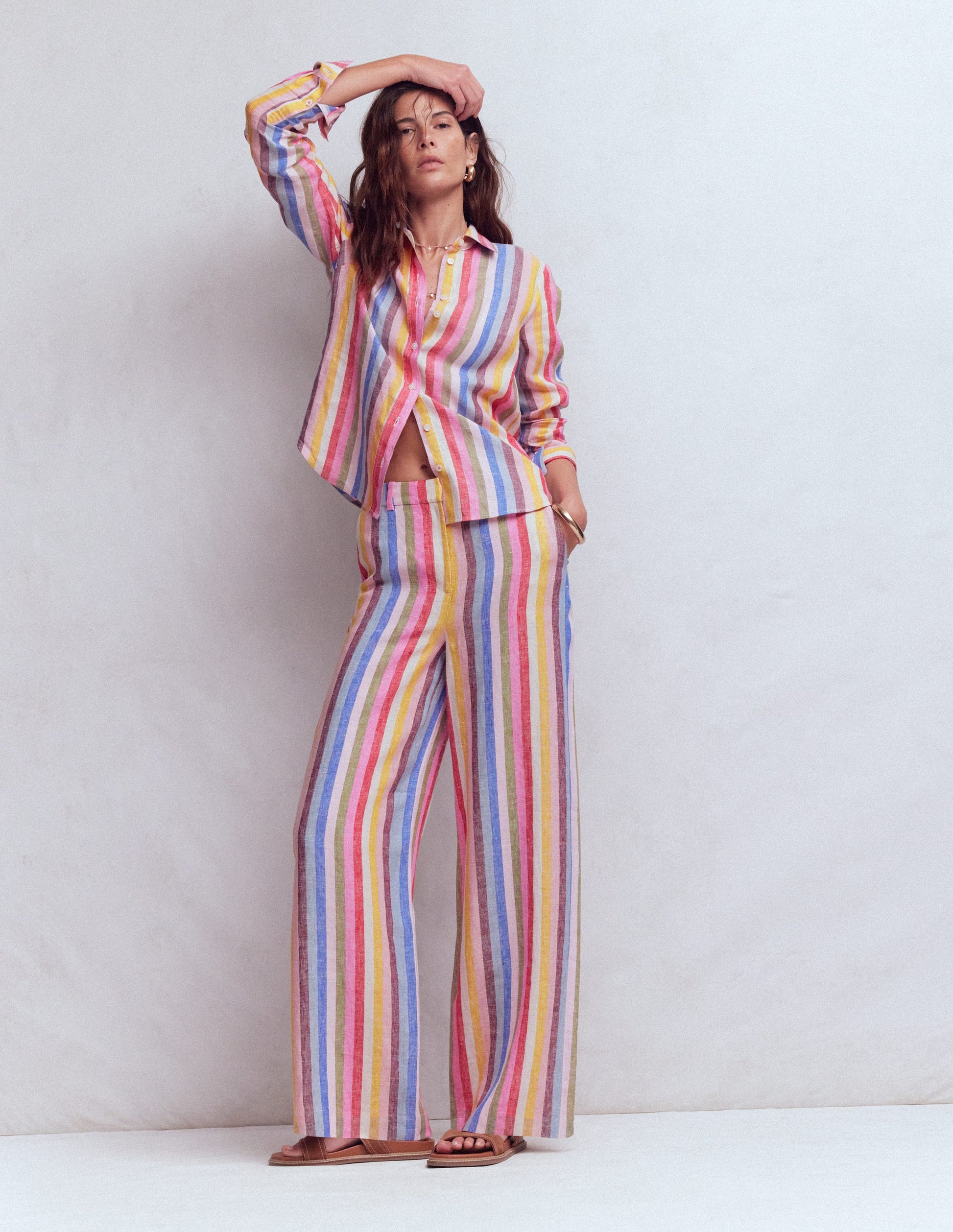 Belgravia Linen Trousers-Multi Stripe-4