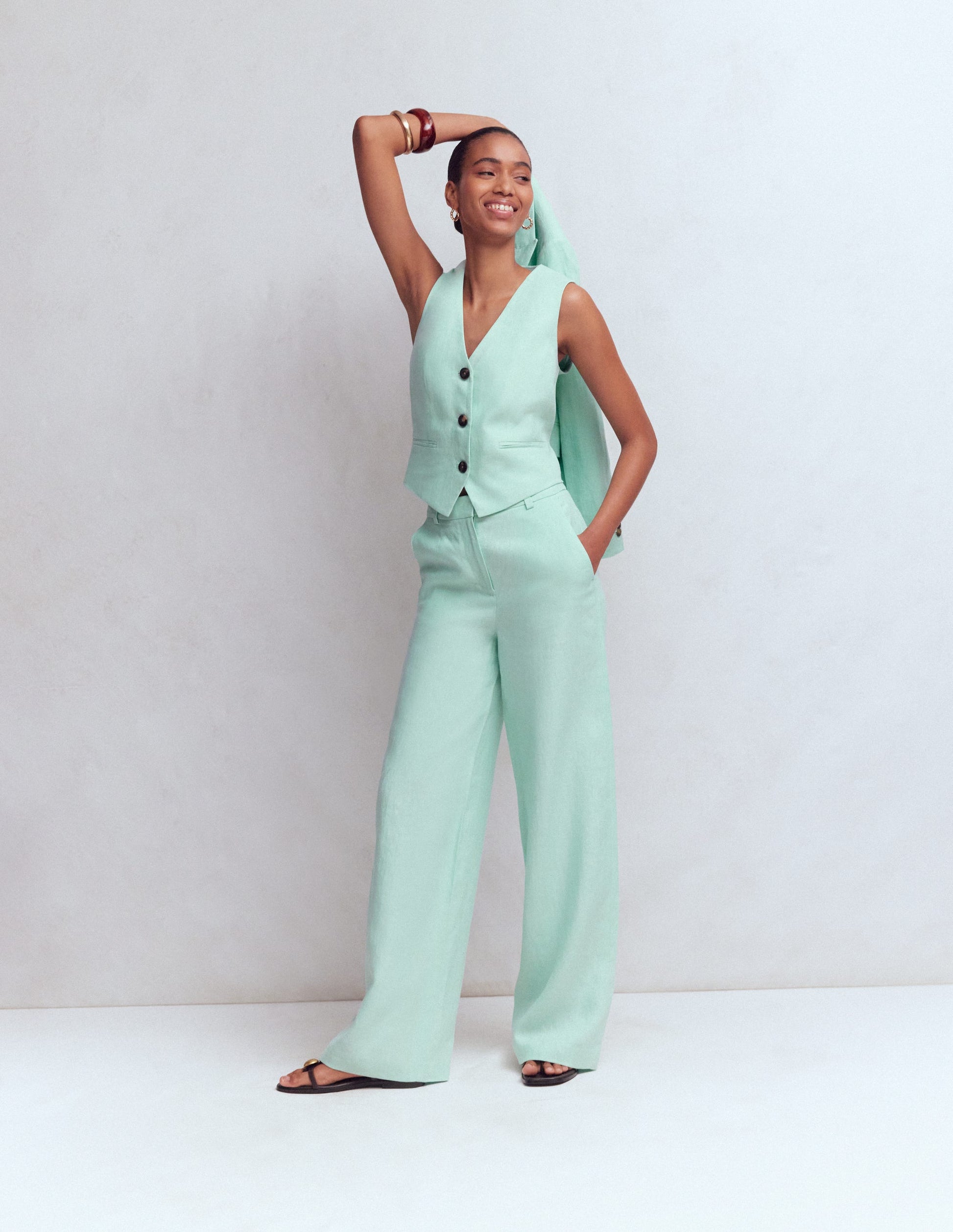 Belgravia Linen Trousers-Spearmint-2
