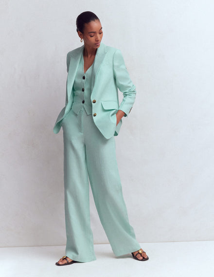 Belgravia Linen Trousers-Spearmint