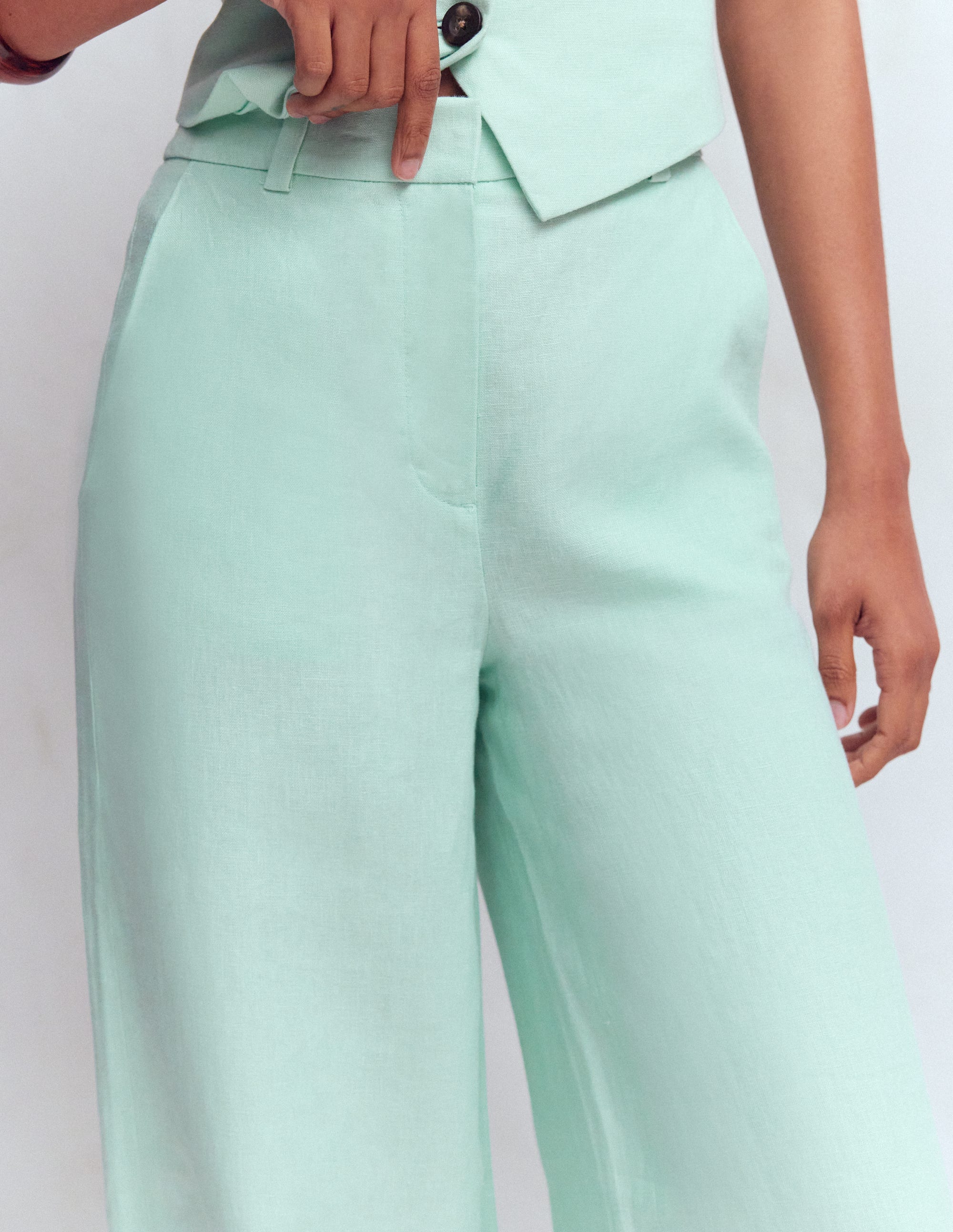Belgravia Linen Trousers-Spearmint - Image 2