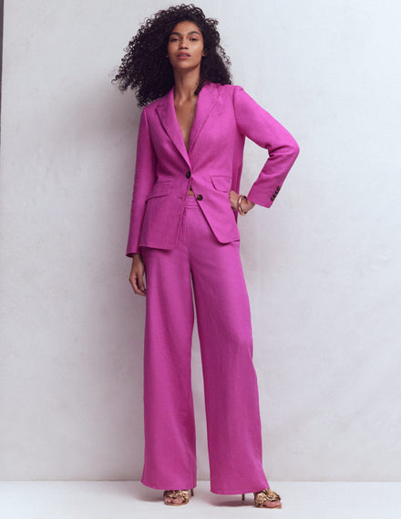 Belgravia Linen Trousers-Passion Flower