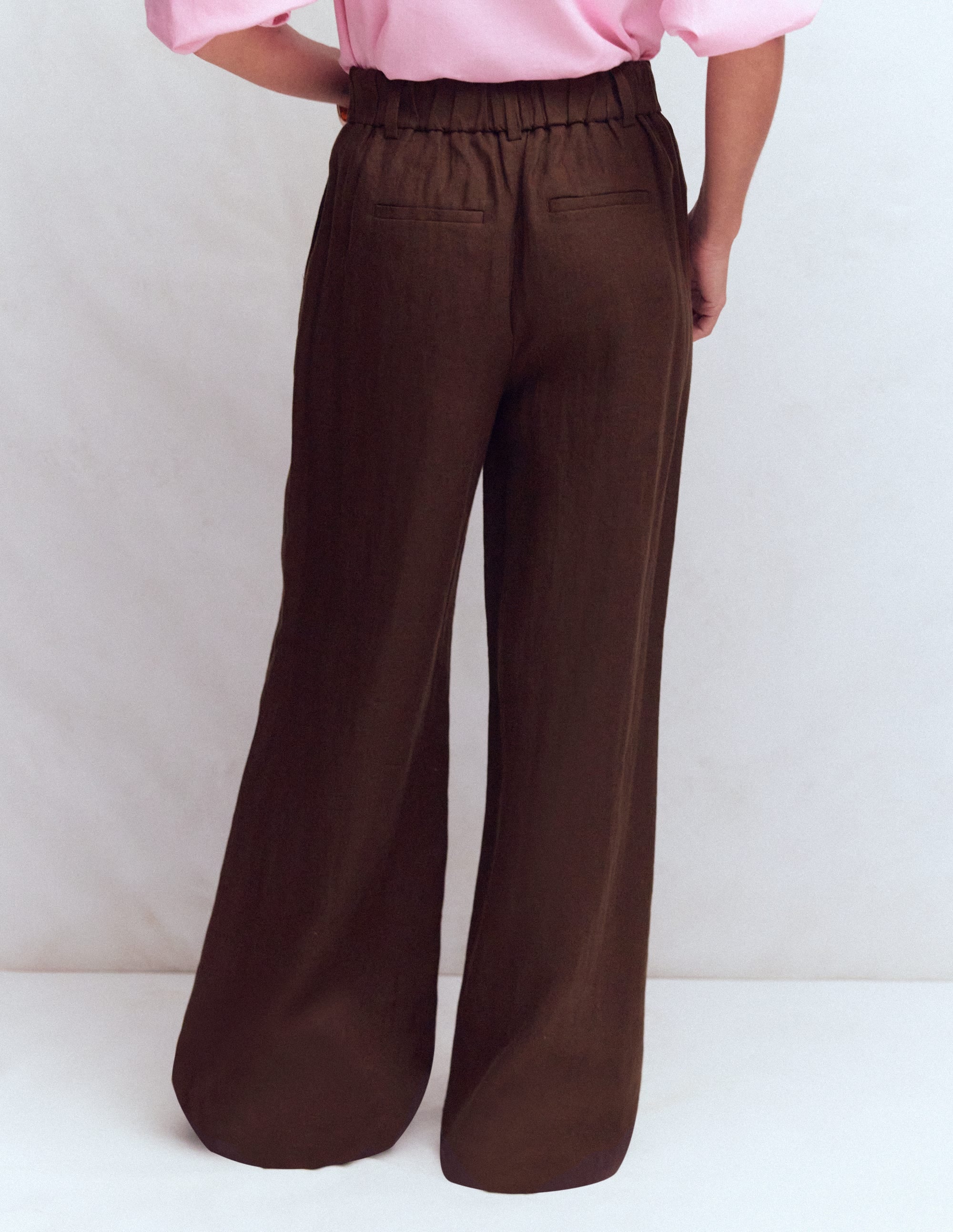 Kensington Linen Trousers-Bitter Chocolate - Image 4