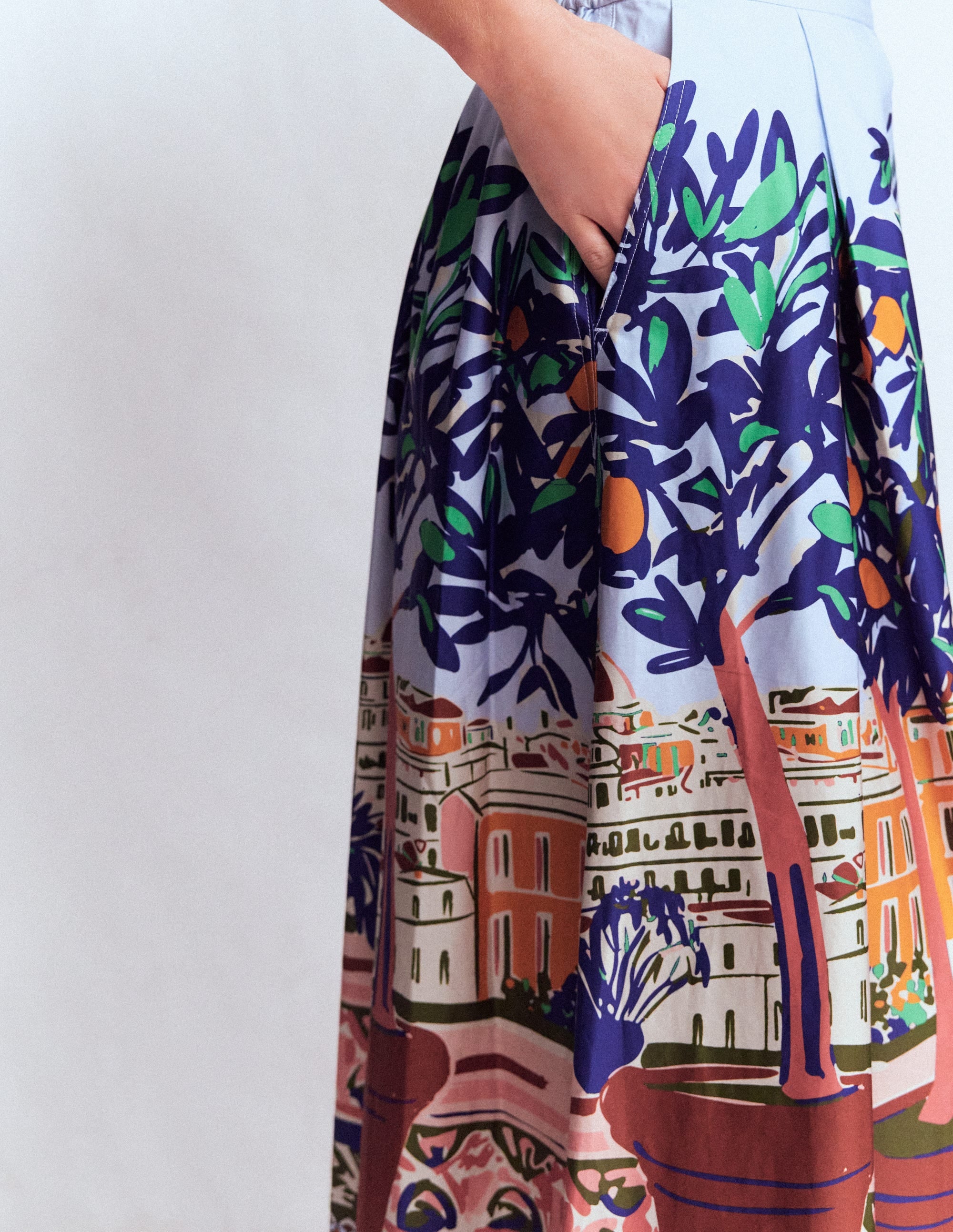 Verity Sateen Skirt-Multi, Balcony Scene - Image 2