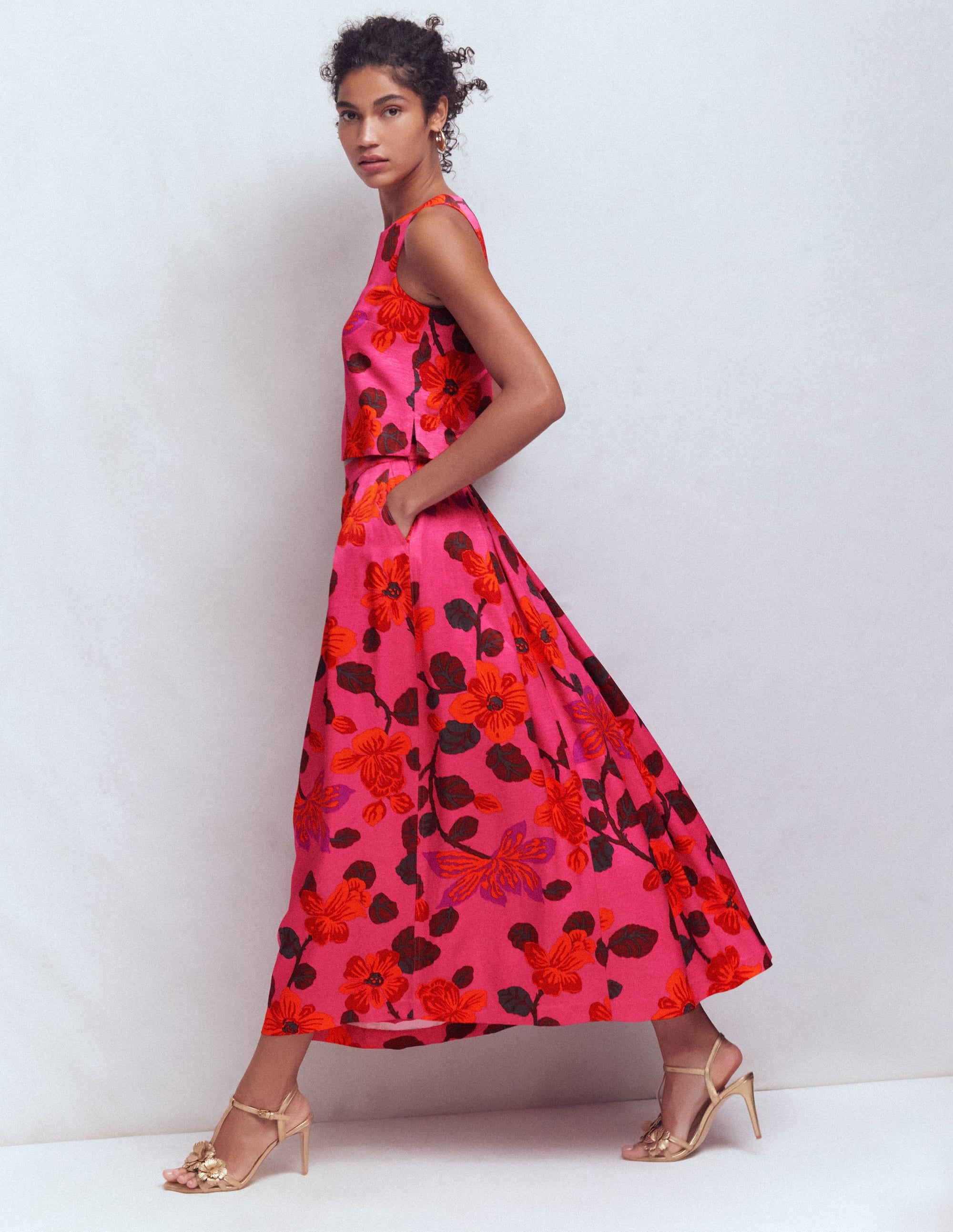 Verity Maxi Skirt-Pink, Elaborate Blossom - Image 1