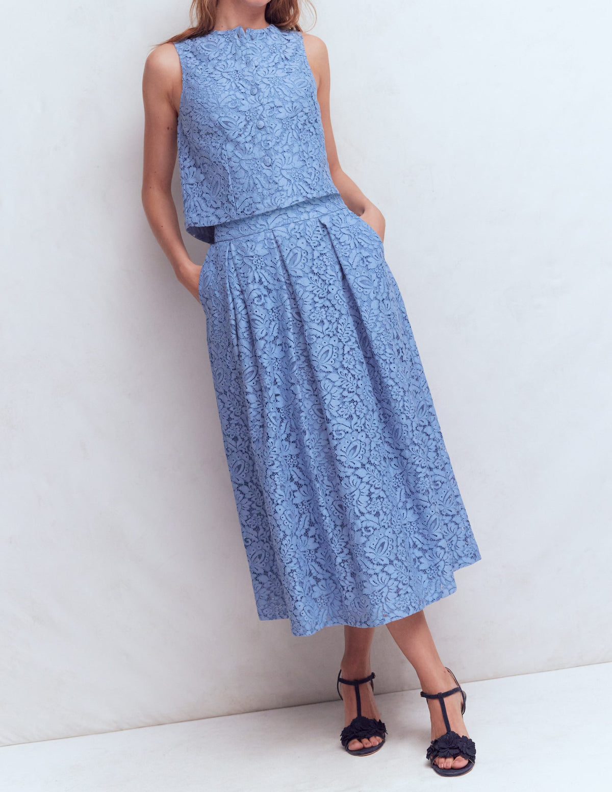 Verity Lace Skirt-Cornflower Blue - Image 4