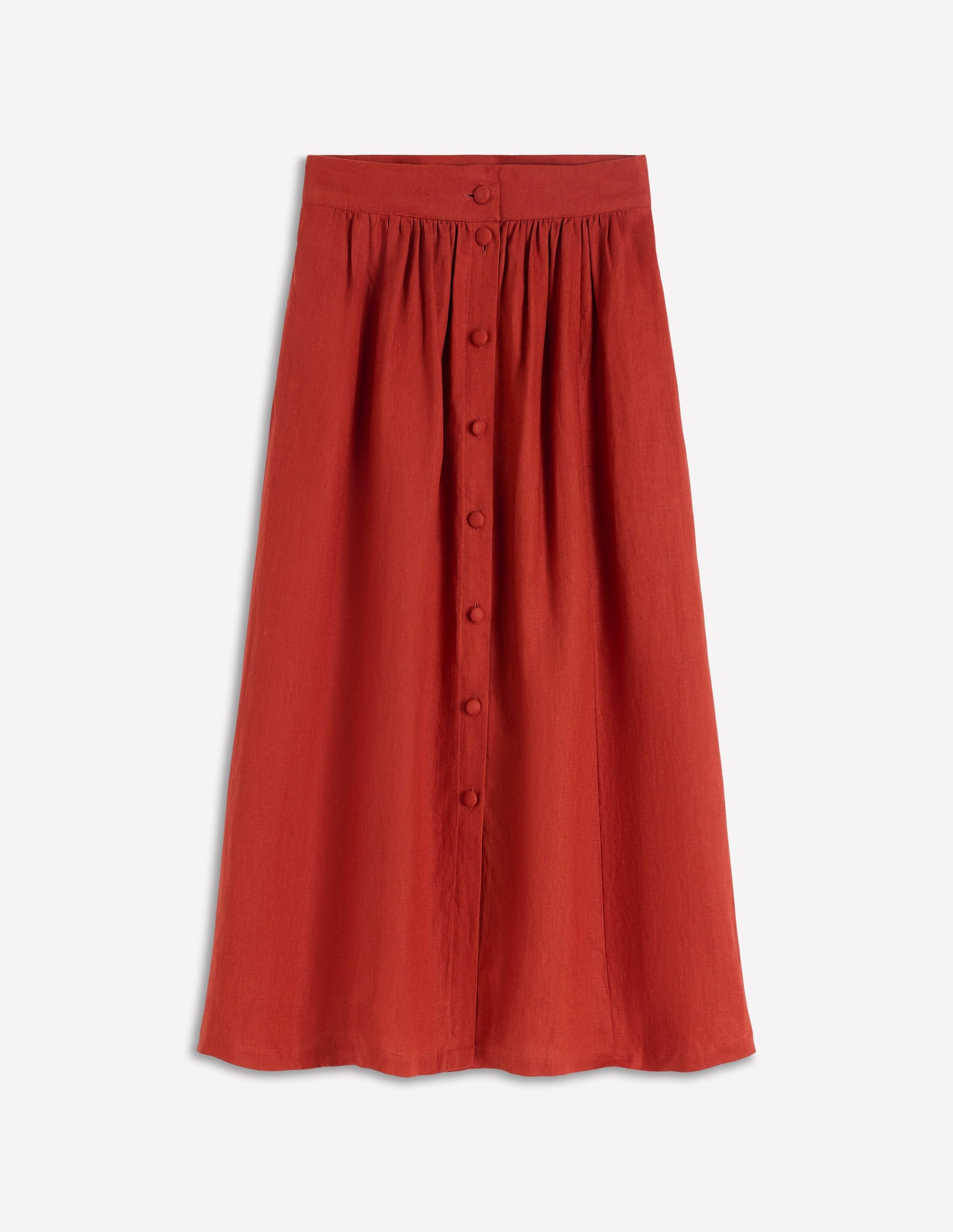 Emma Linen Maxi Skirt-Burnt Orange-8