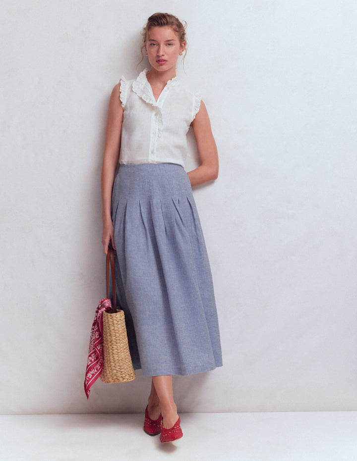 Jupe midi virevoltante en jersey - Noir | FR Jupe midi virevoltante en jersey - Noir | FR