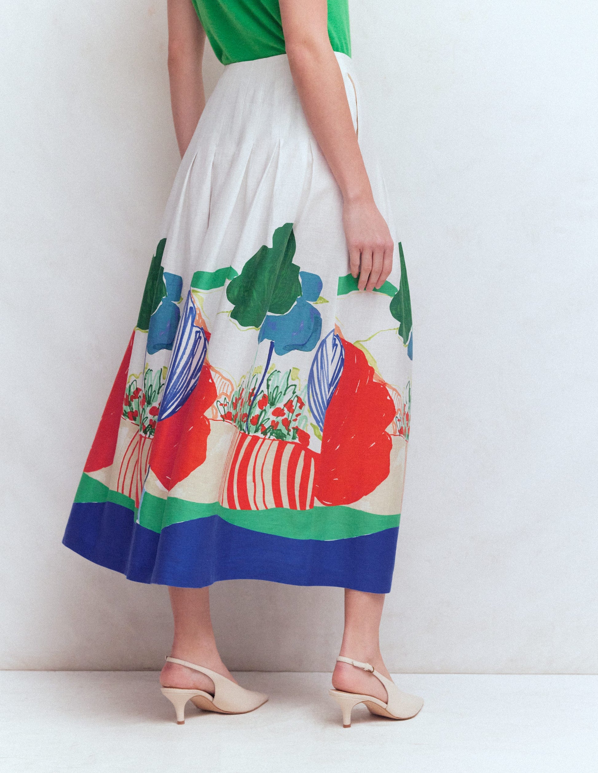 Valentina Linen Skirt-Multi, Abstract Valley-3